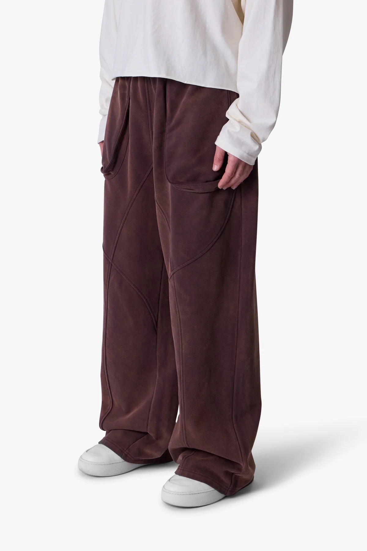 Cross Seamed Sweatpants - Washed Brown