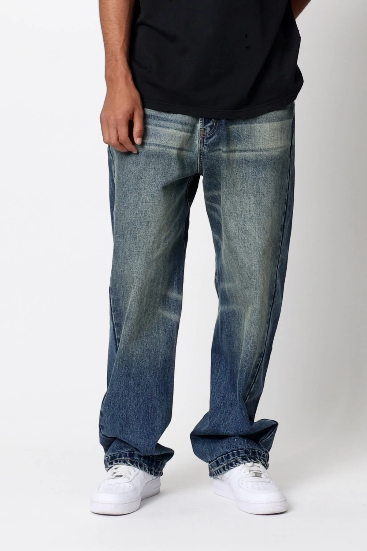 Ultra Baggy Washed Up Denim - Blue