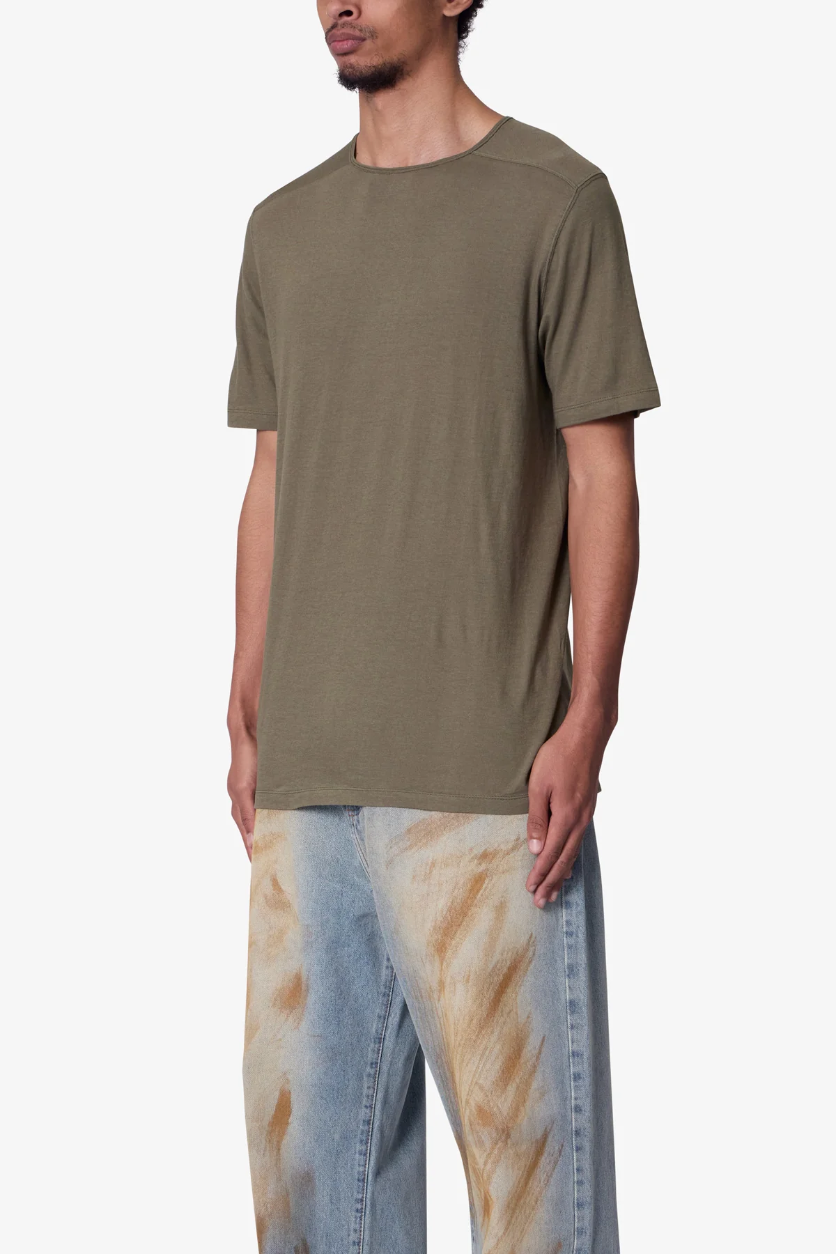 Sheer Crewneck Tee - Olive