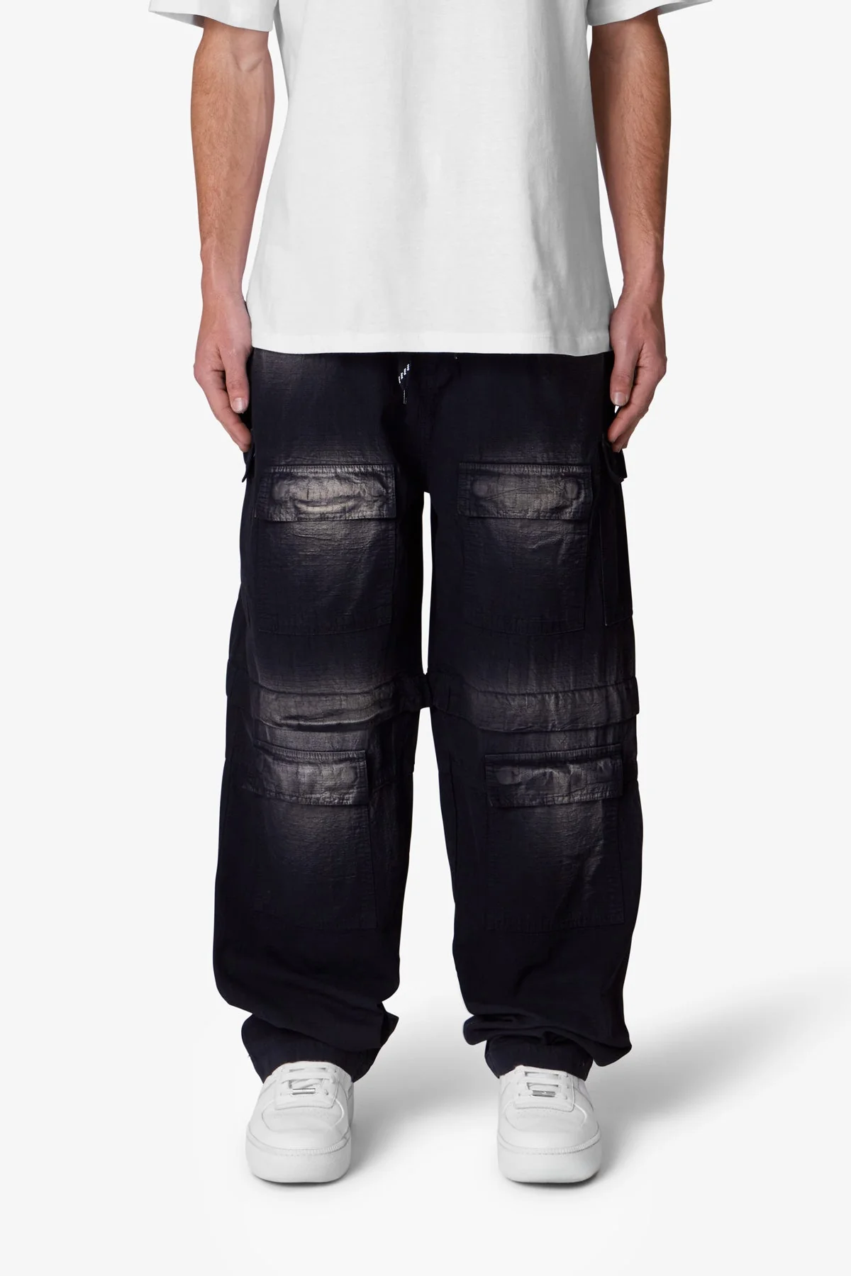 Oversized Cargo Pants - Washed Black