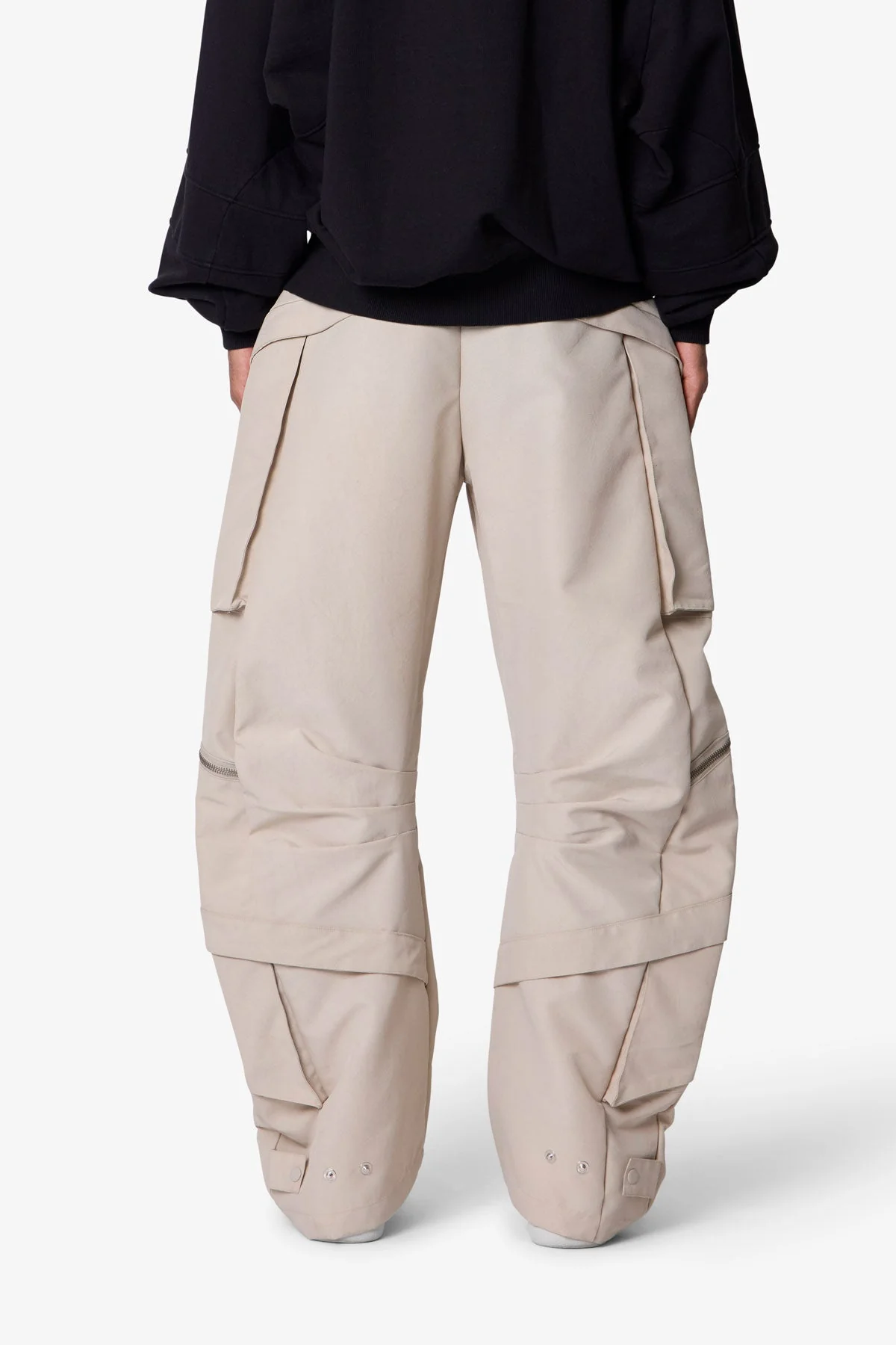 Cross Zip Cargo Pants - Off White