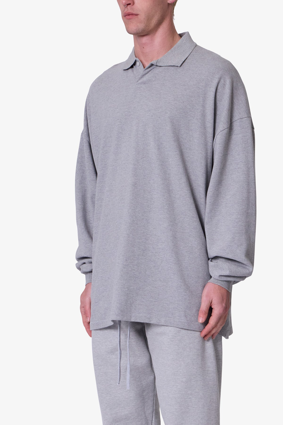 Every Day L/S Polo - Marled Grey