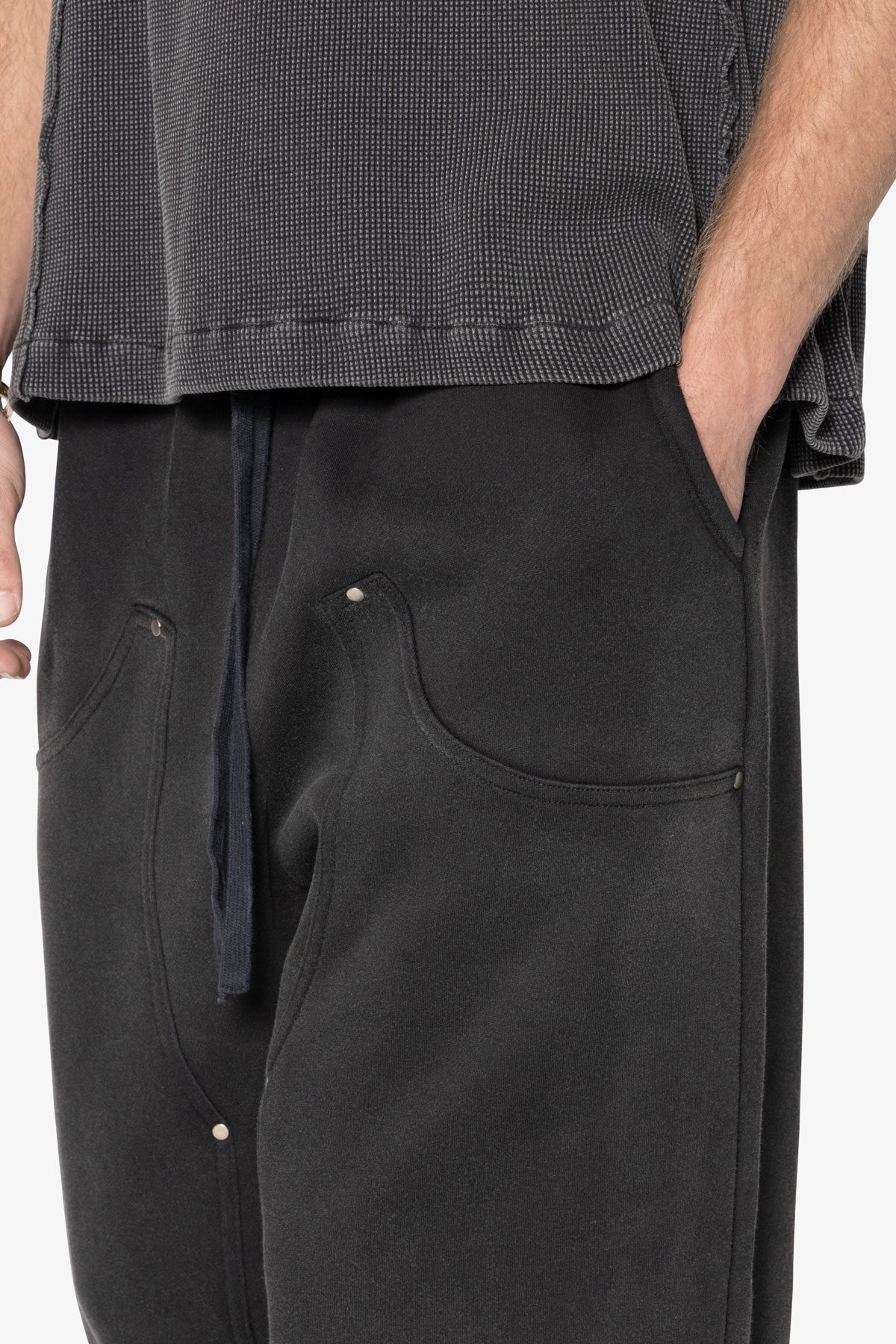 West Double Knee Sweatpants - Washed Black