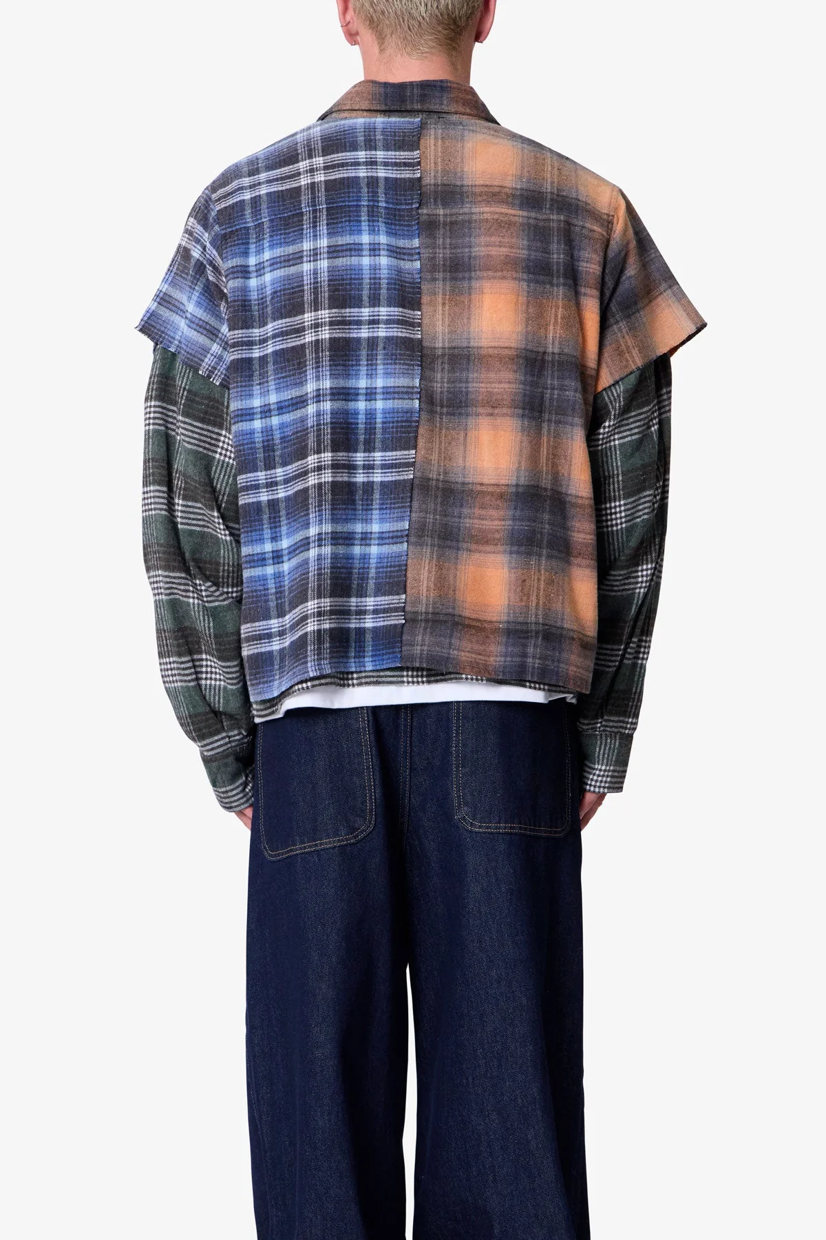 Knot Tie Mix Flannel Shirt - Multi