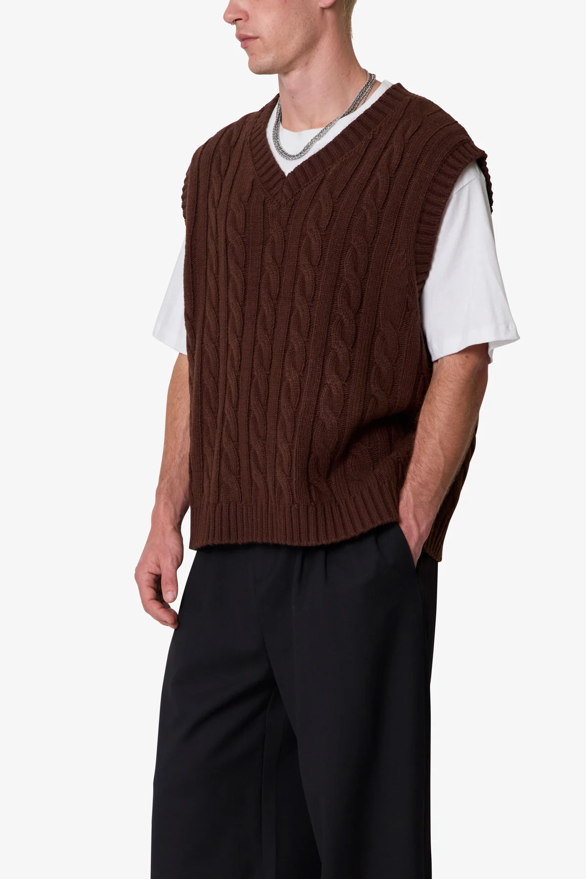 Knit Vest - Brown