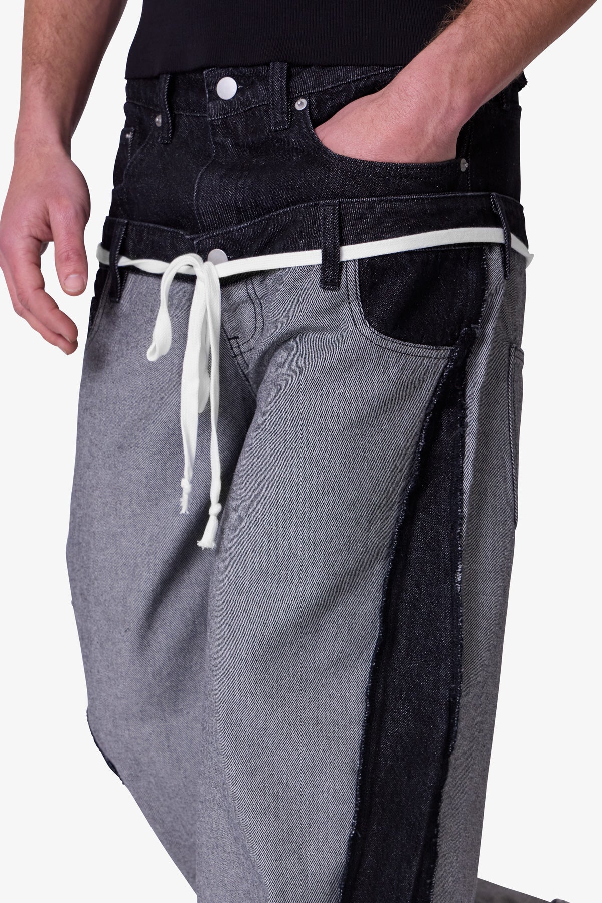 Inside Out Slip off Denim - Washed Black