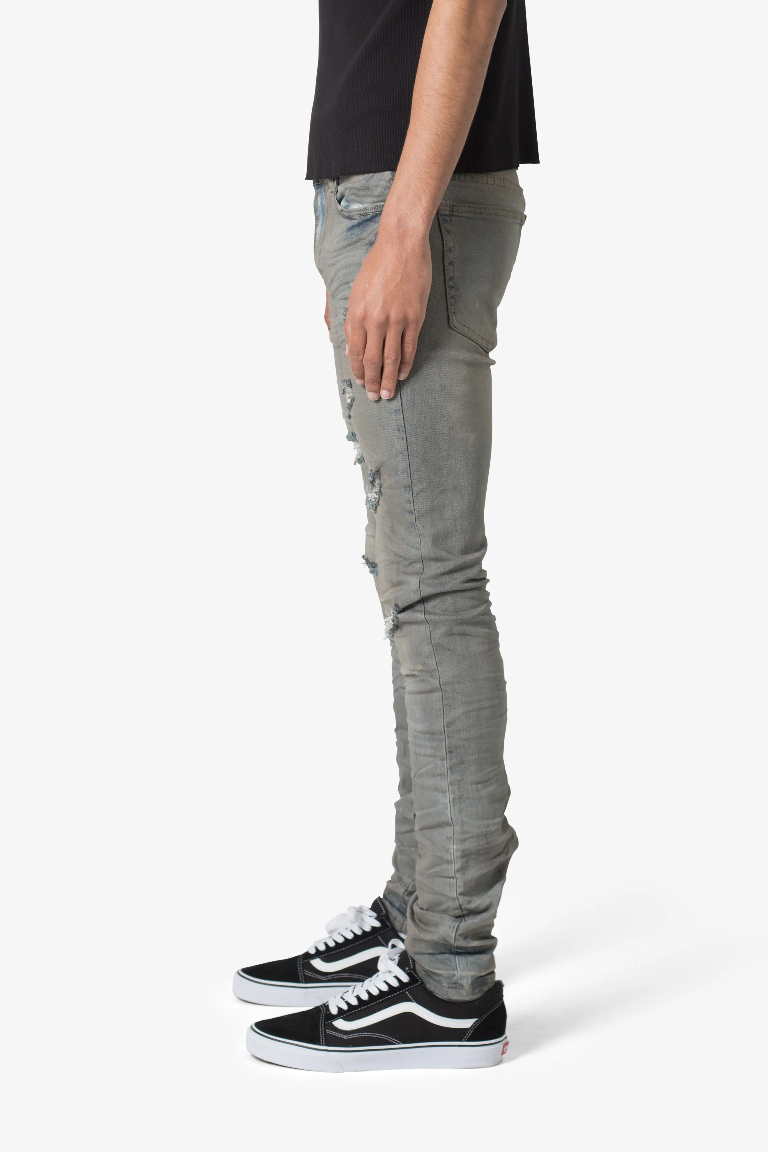 X607 Painted Skinny Denim - Blue