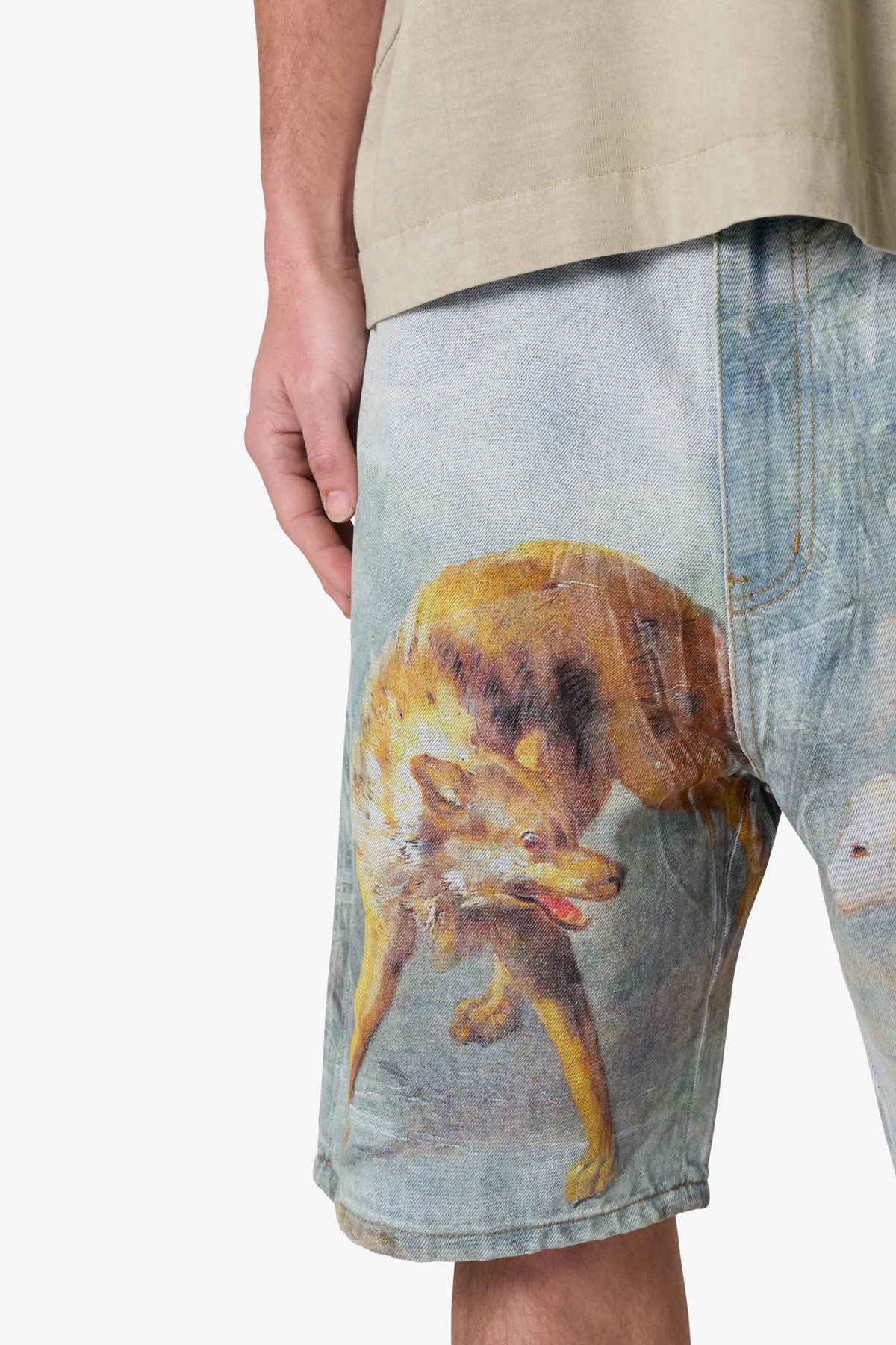 Sheep Hounded Denim Shorts - Multi