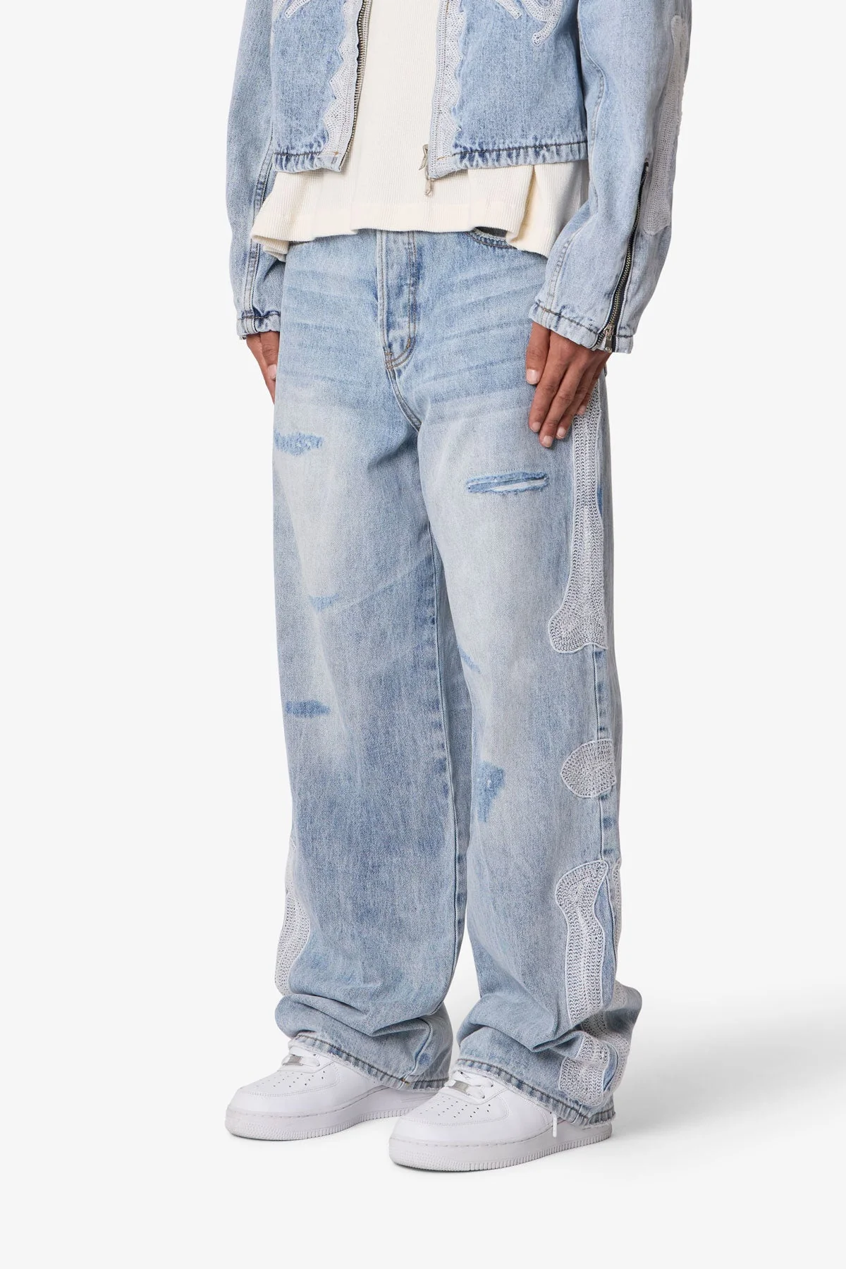 Skeleton Ultra Baggy Denim - Washed Blue