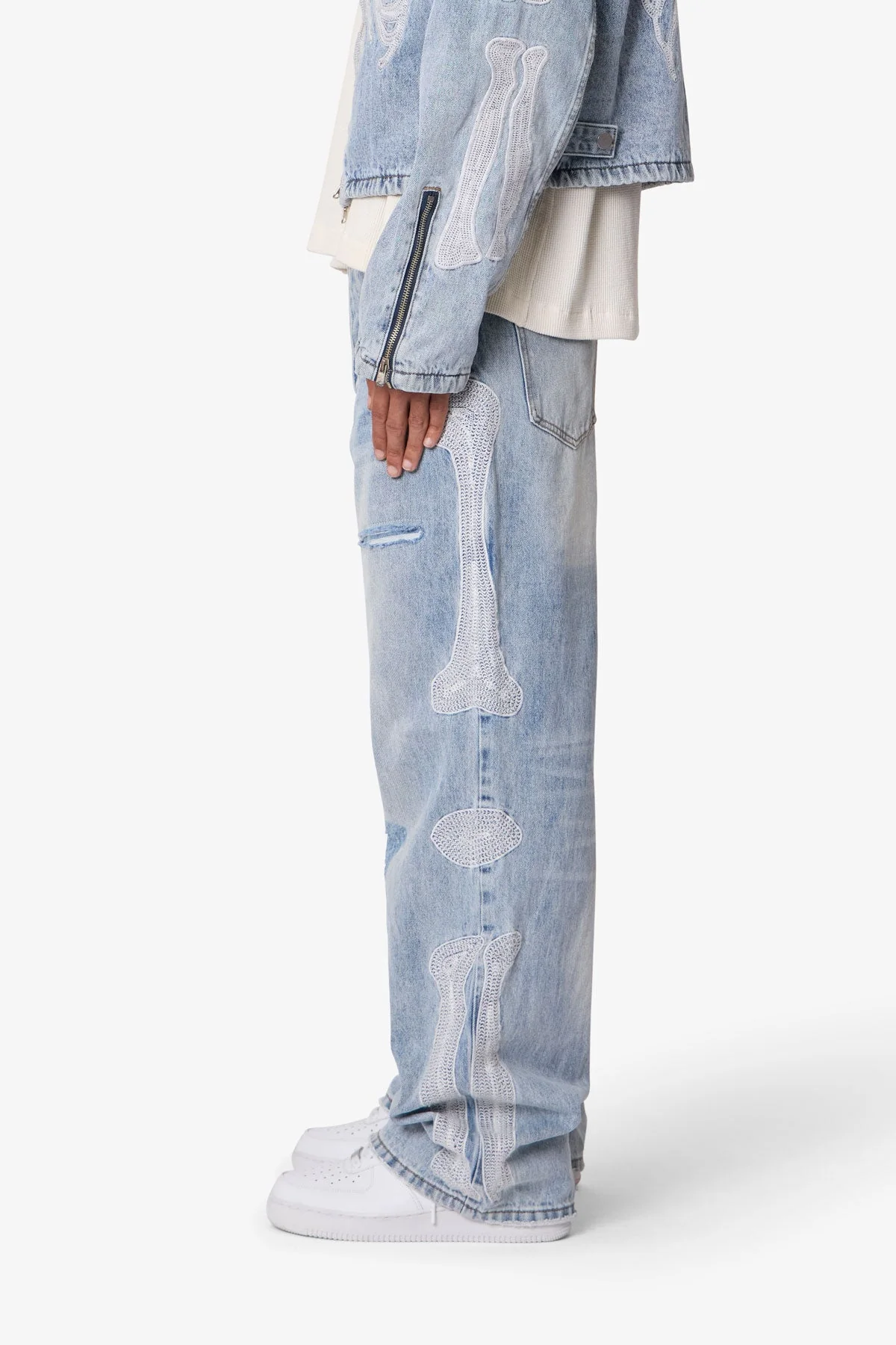 Skeleton Ultra Baggy Denim - Washed Blue