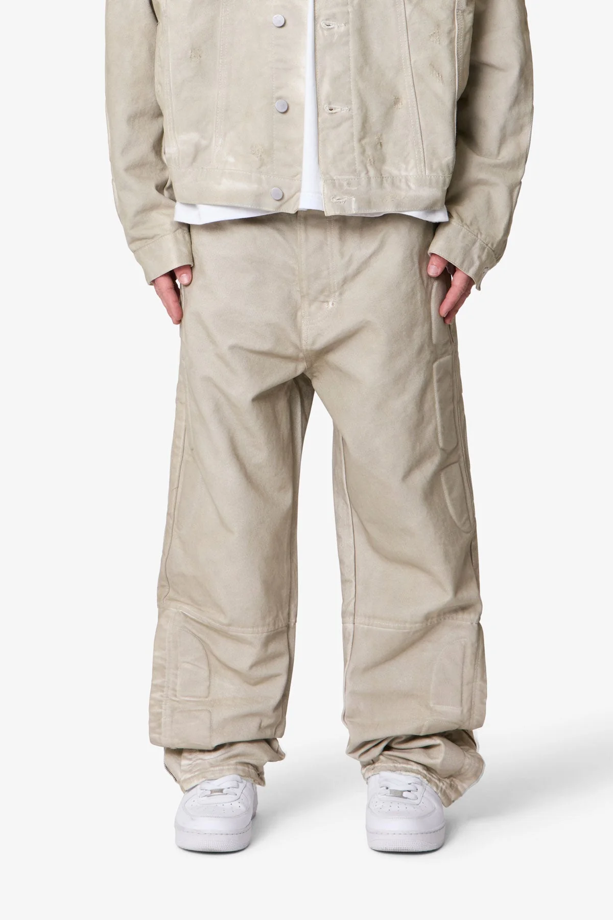 Ultra Baggy Moto Denim - Off White