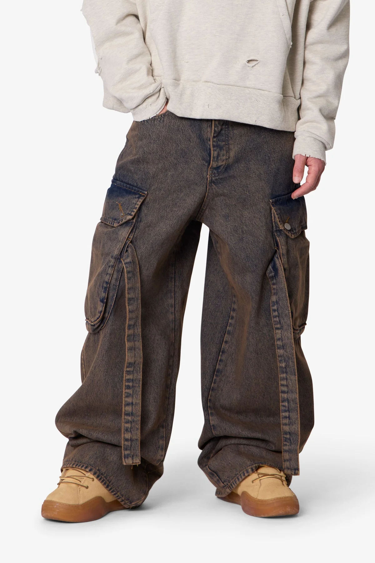 Washed Cargo Pants - Washed Brown