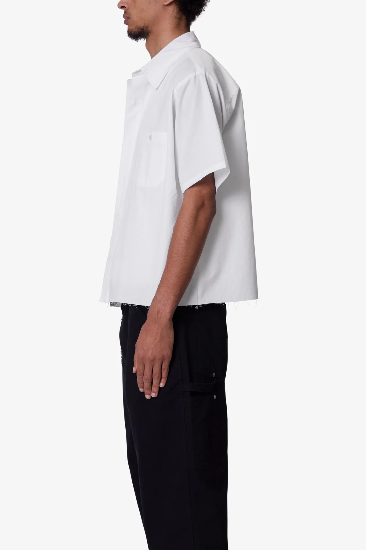Poplin Cropped S/S Shirt - White