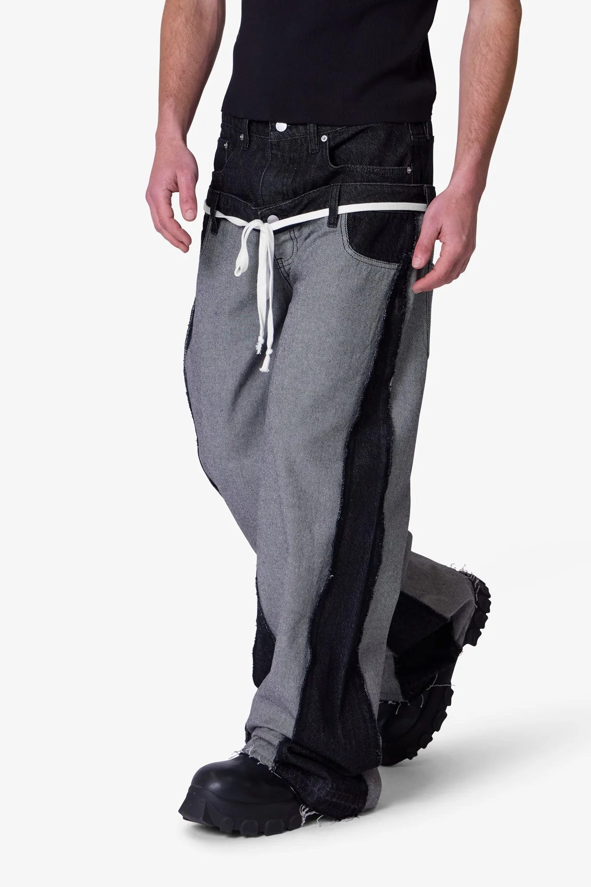 Inside Out Slip off Denim - Washed Black