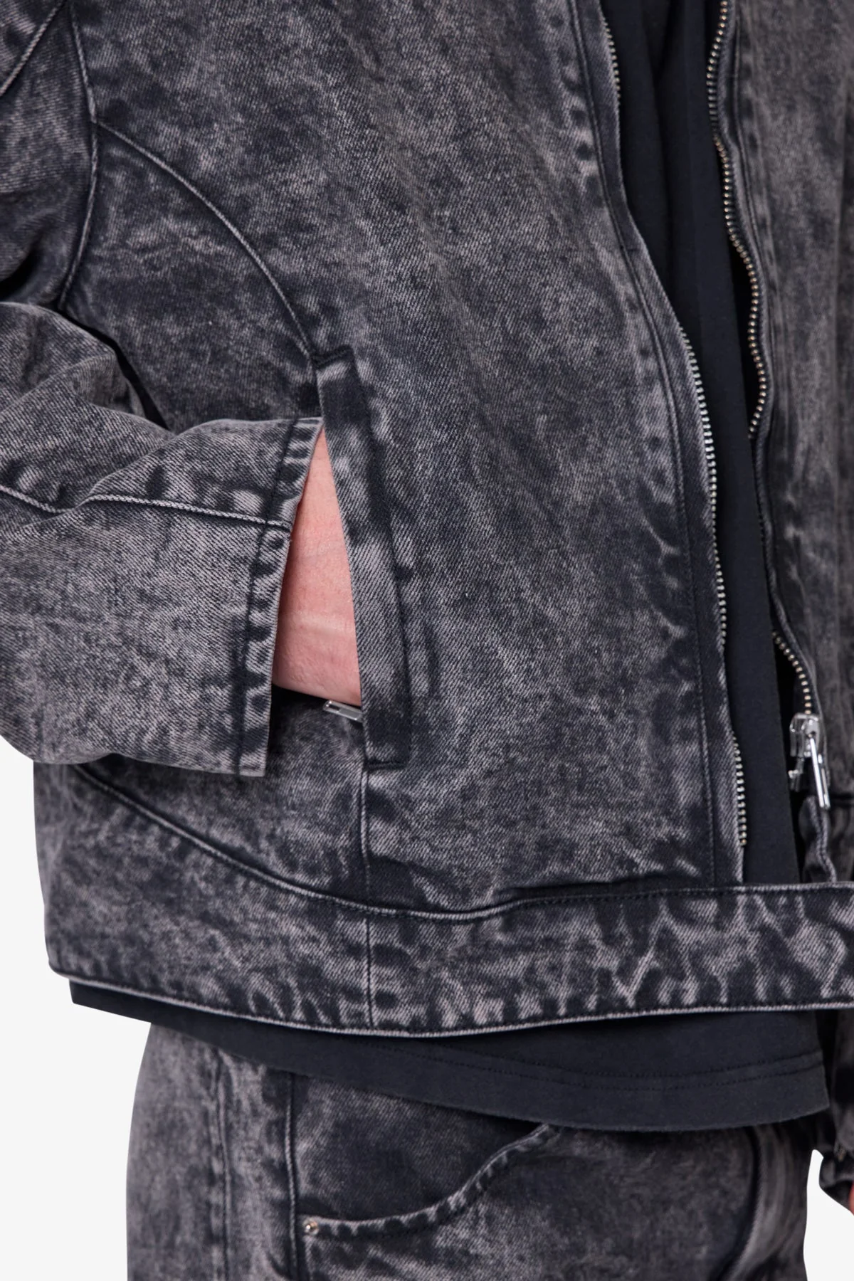 Moto Denim Jacket - Vintage Black