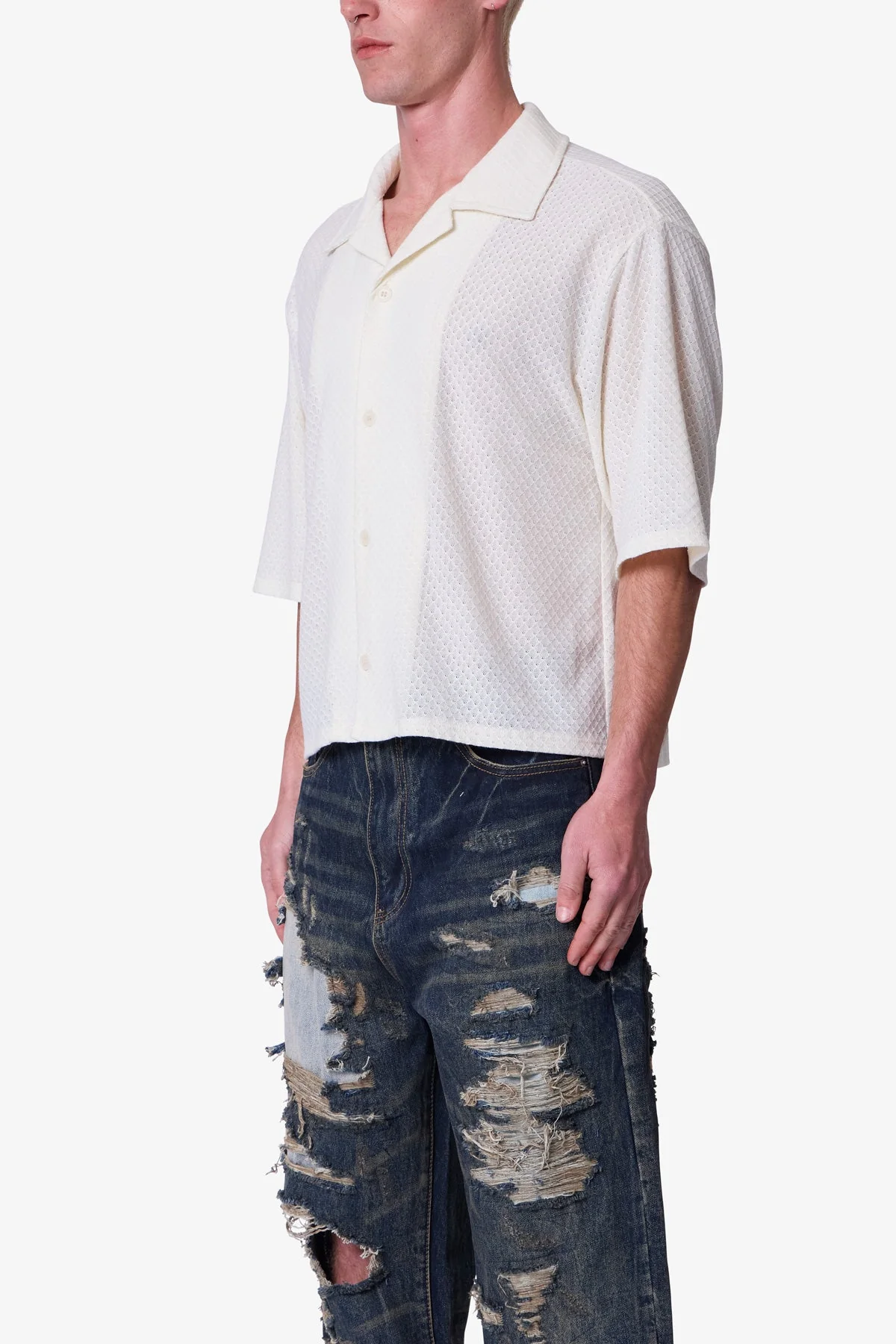 Diamond Knit Shirt - Off White