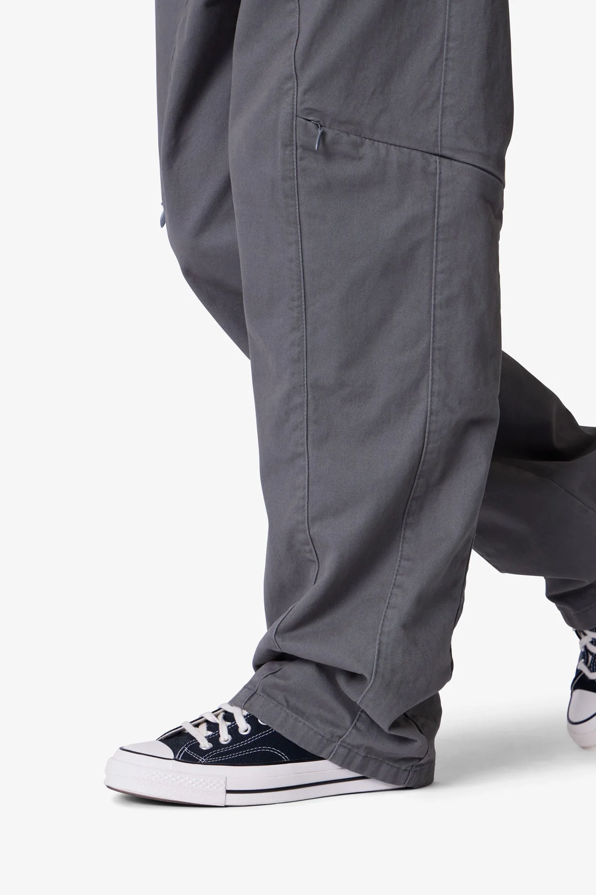 Secret Zipper Cargo Pants - Grey