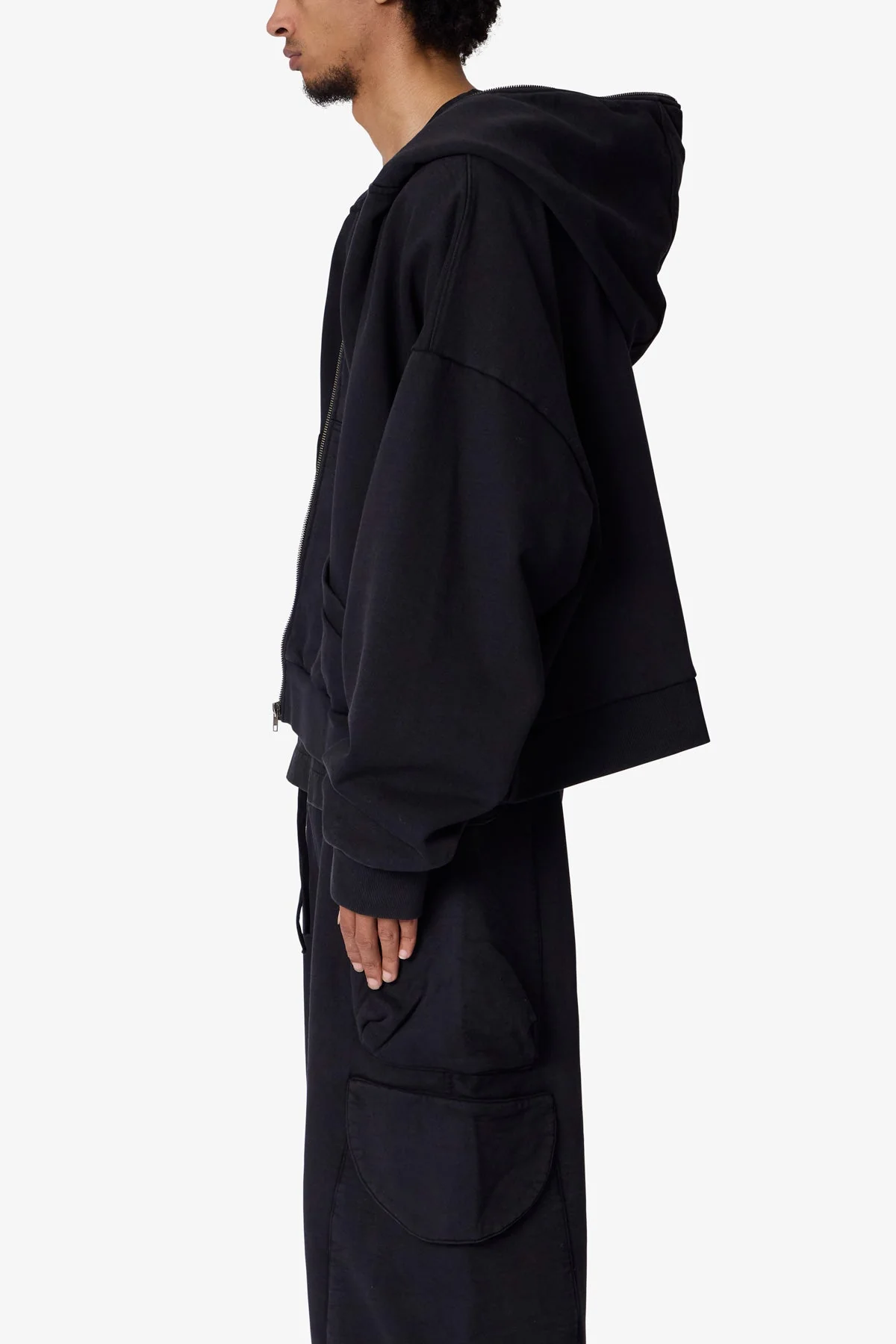 Full Zip Hoodie - Washed Black