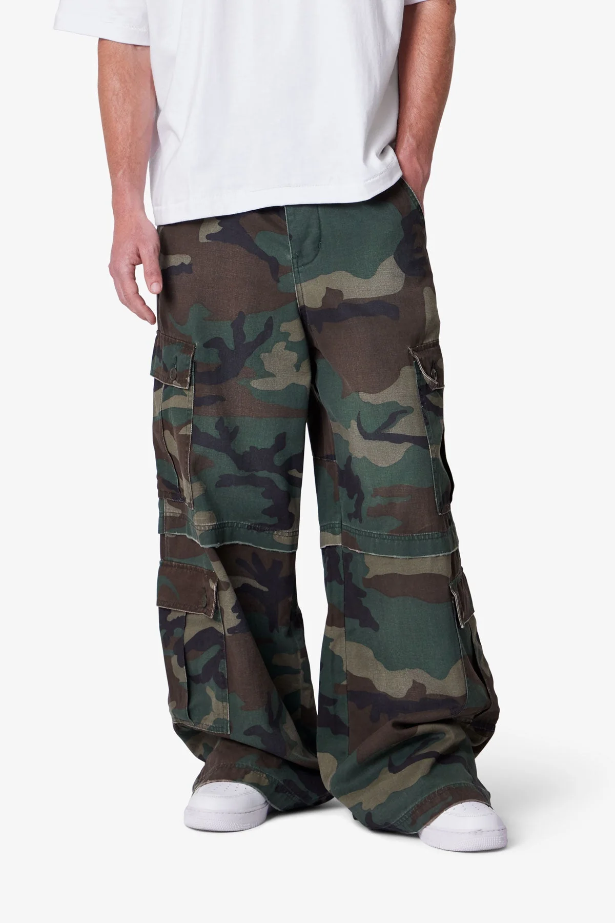 Baggy Rave Cargo Pants - Camo