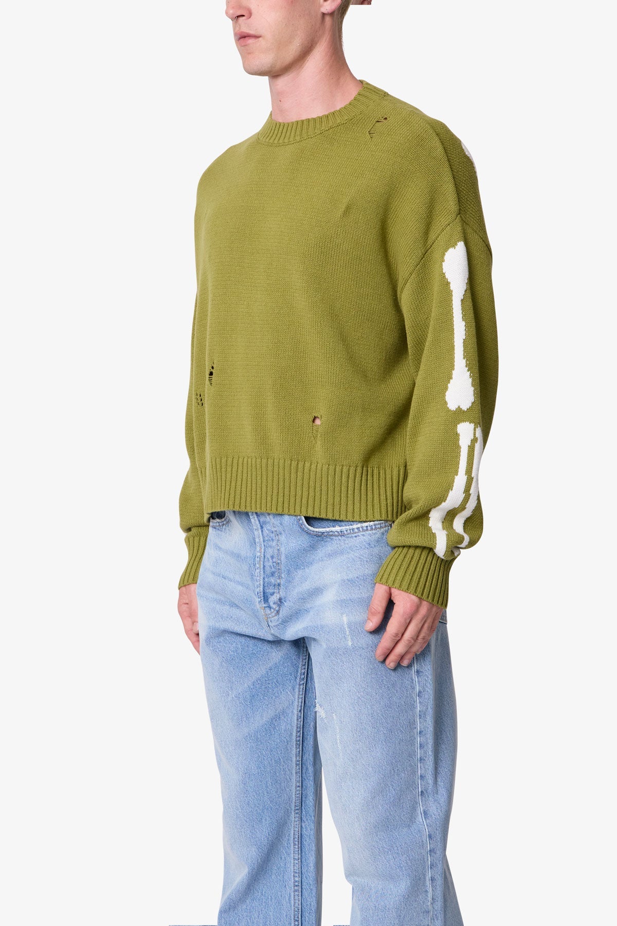 Skeleton Knit Sweater - Moss