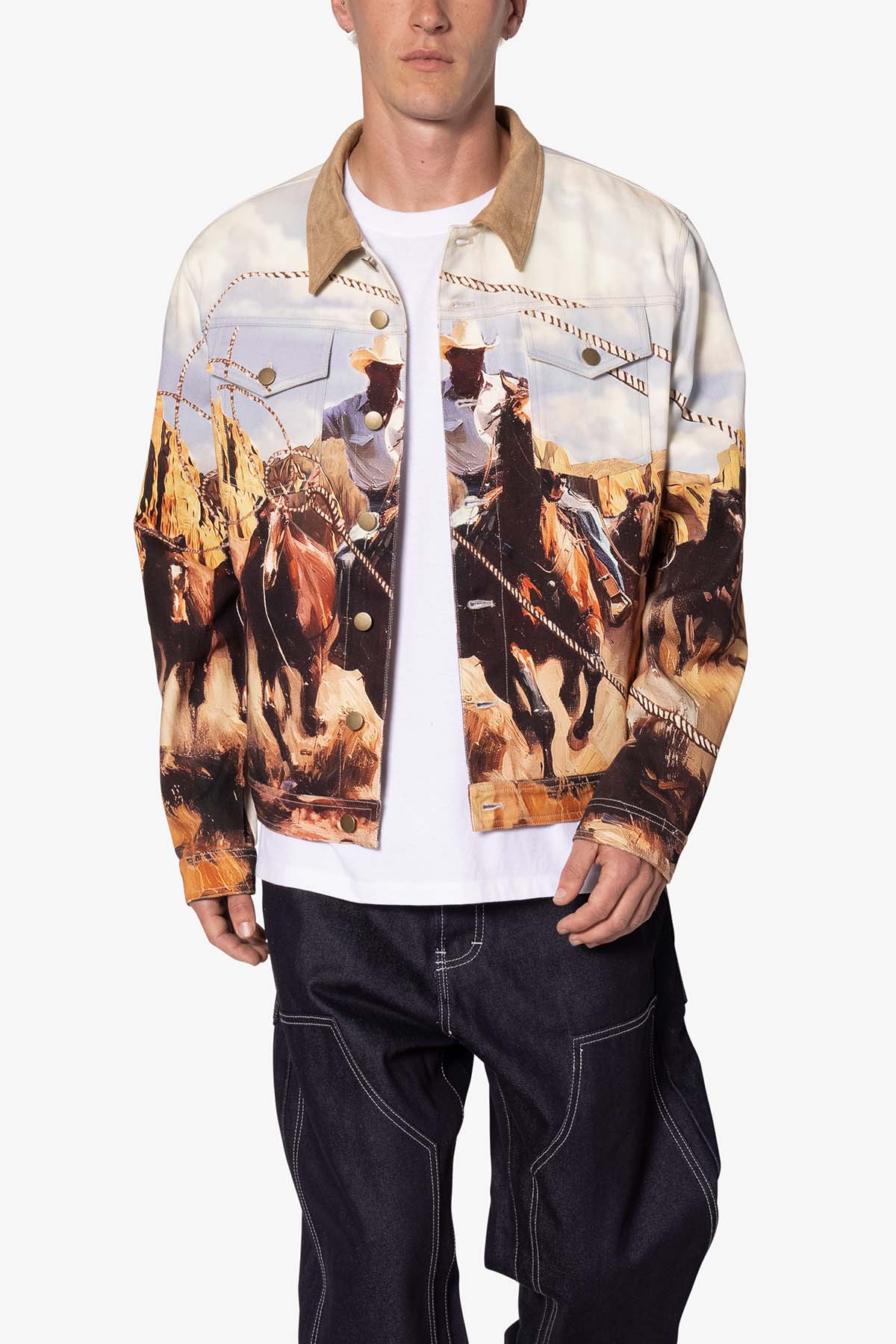 Cowboy Print Trucker Jacket - Multi
