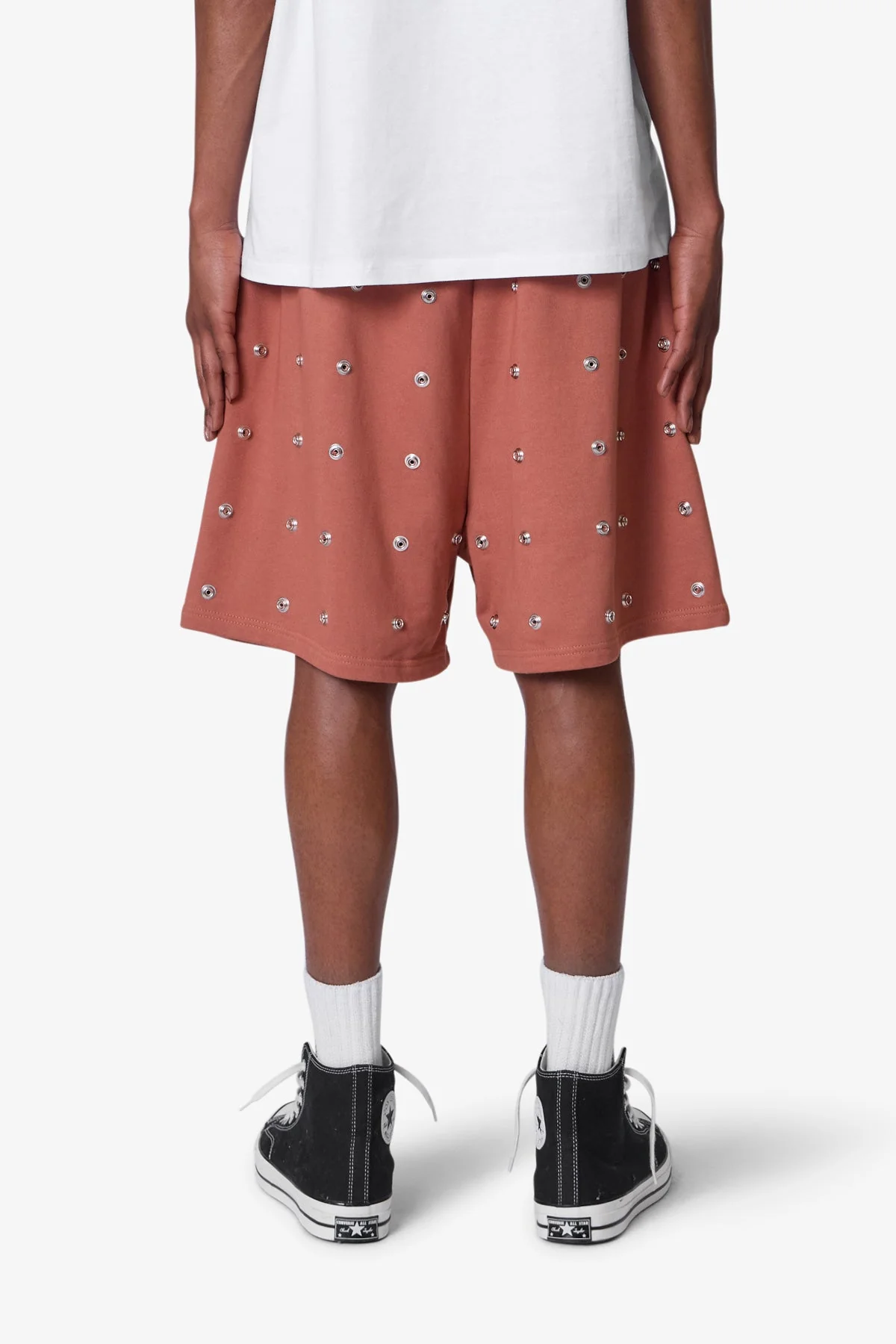 All Over Button Shorts - Rust