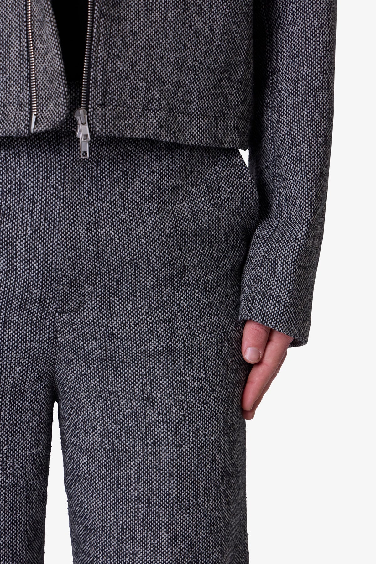 Tweed Trouser Pants - Black/Grey