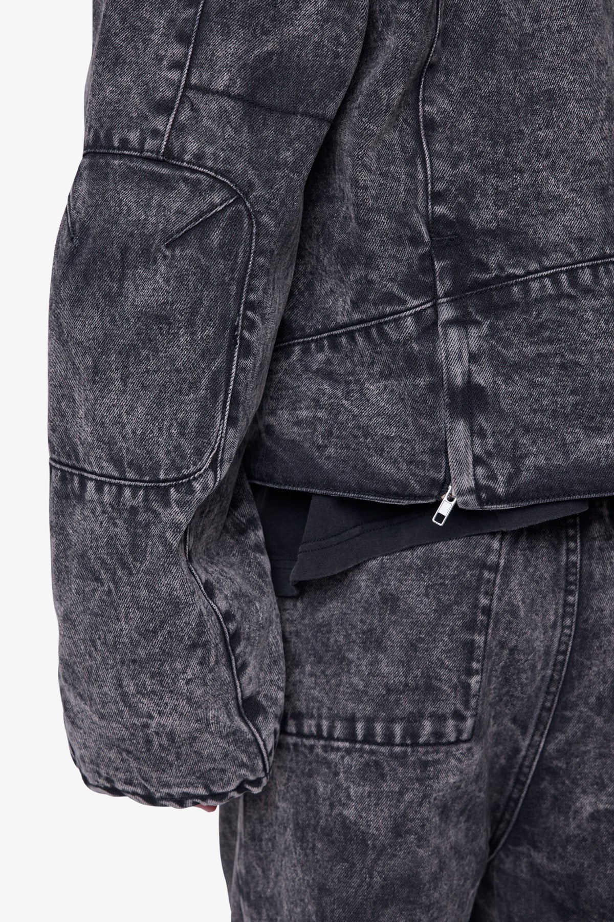 Moto Denim Jacket - Vintage Black