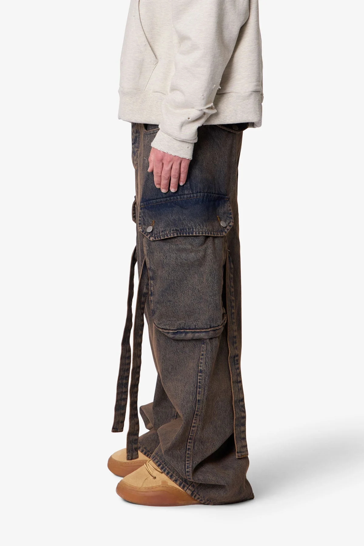 Washed Cargo Pants - Washed Brown