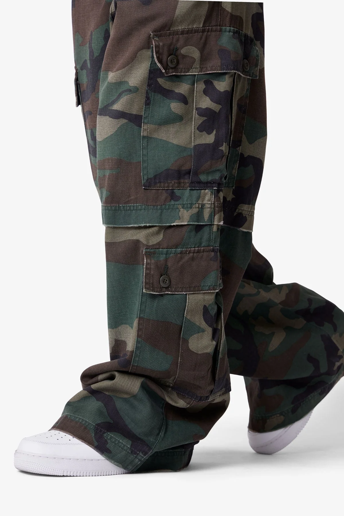 Baggy Rave Cargo Pants - Camo
