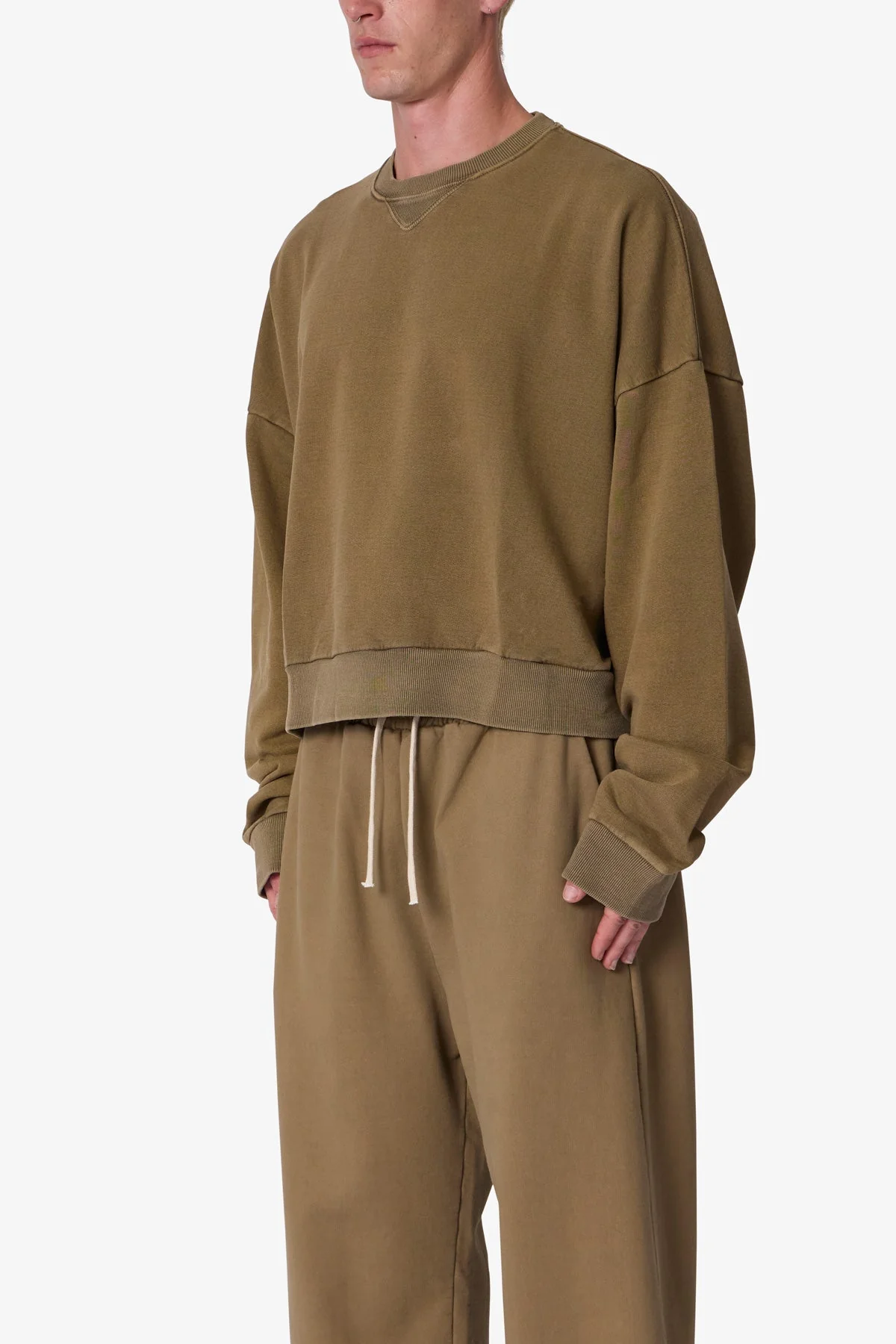 Cropped Crewneck - Washed Earth