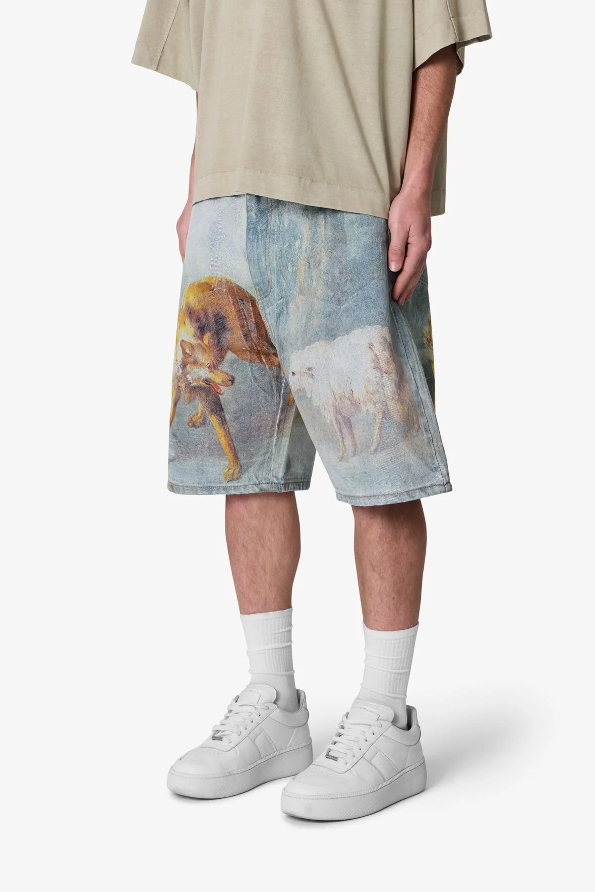 Sheep Hounded Denim Shorts - Multi