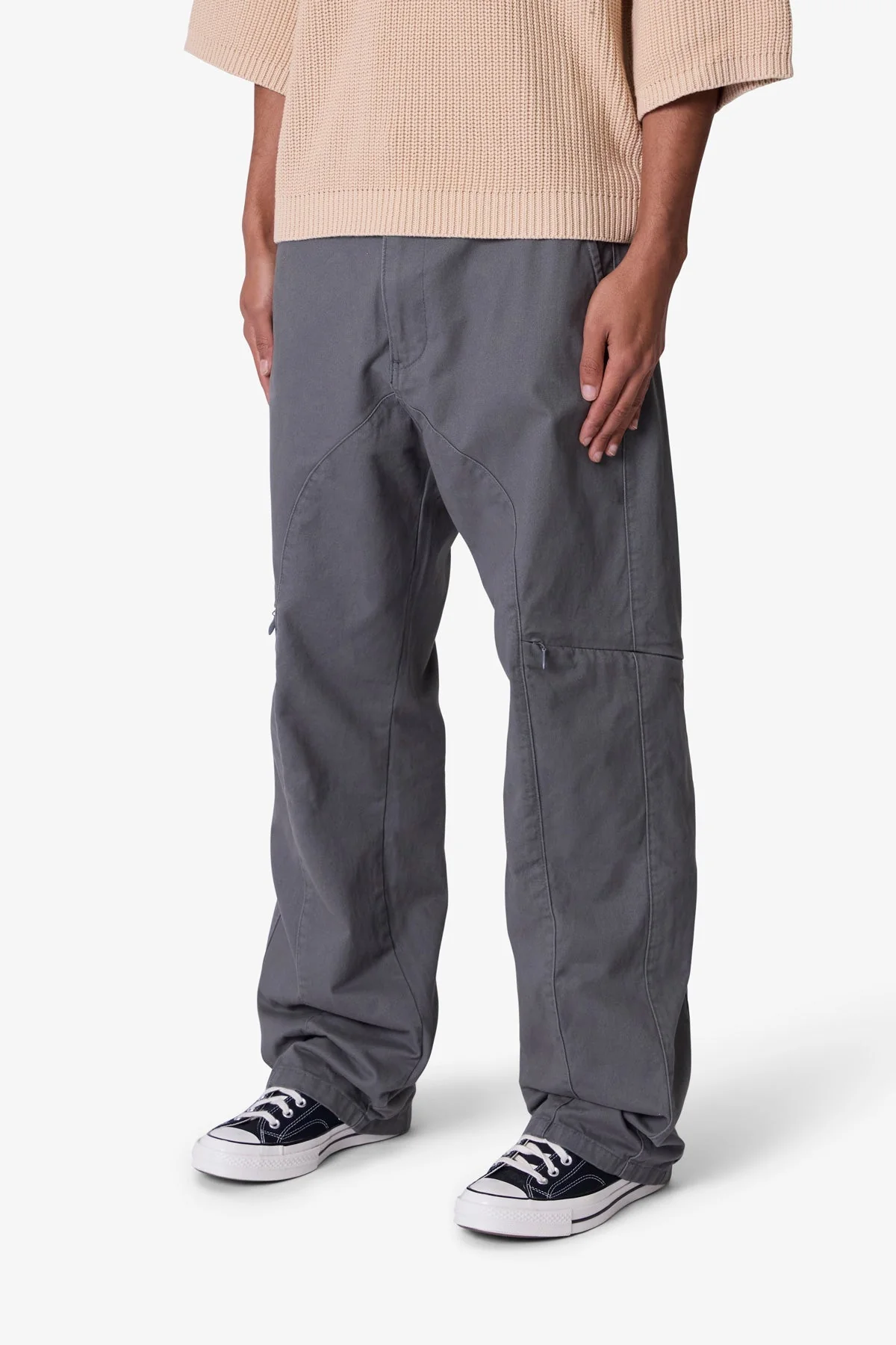 Secret Zipper Cargo Pants - Grey