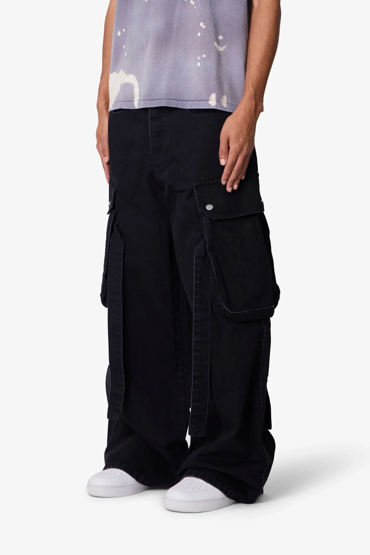 Washed Cargo Pants - Washed Black