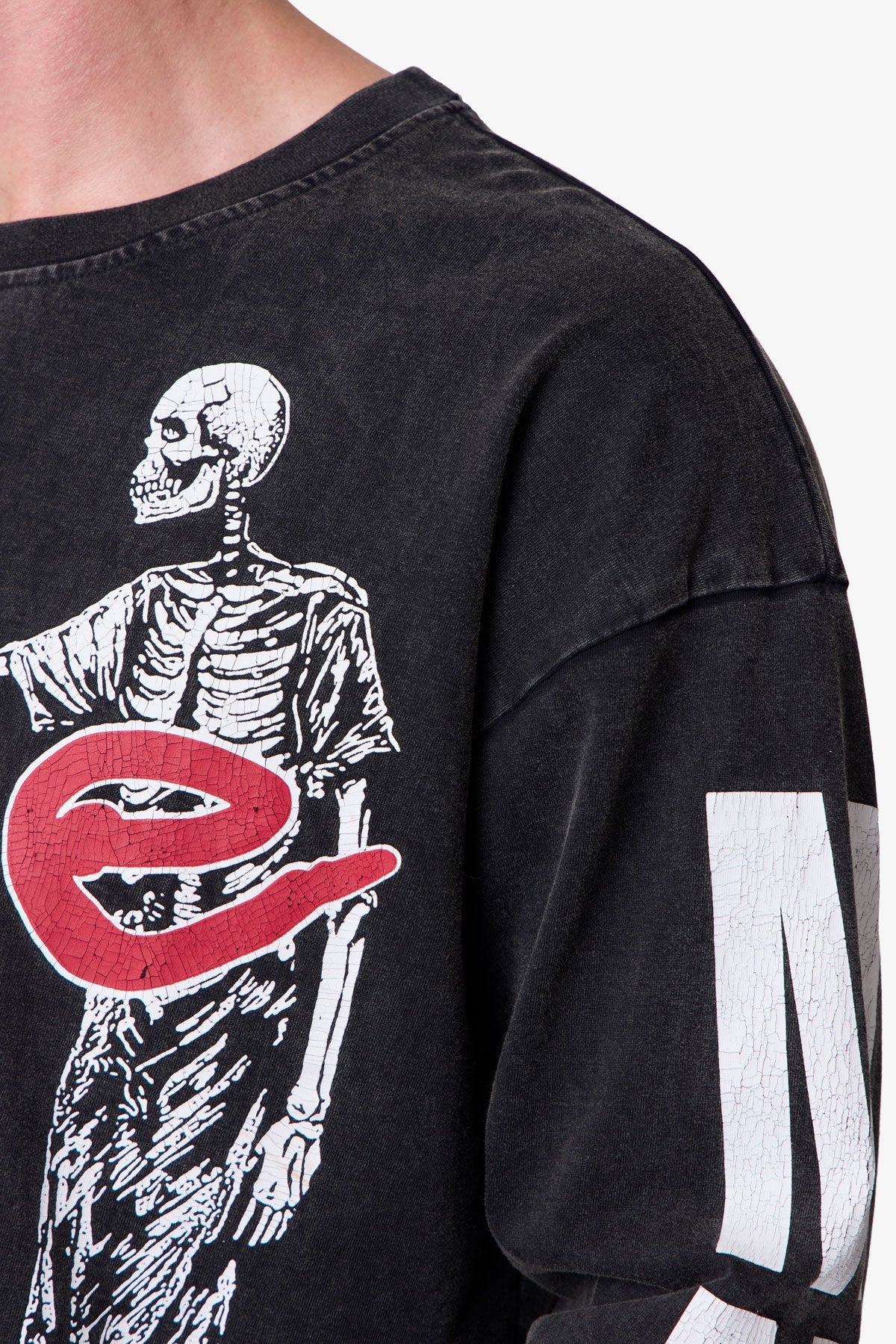 Gone Skeleton Print L/S Tee - Black