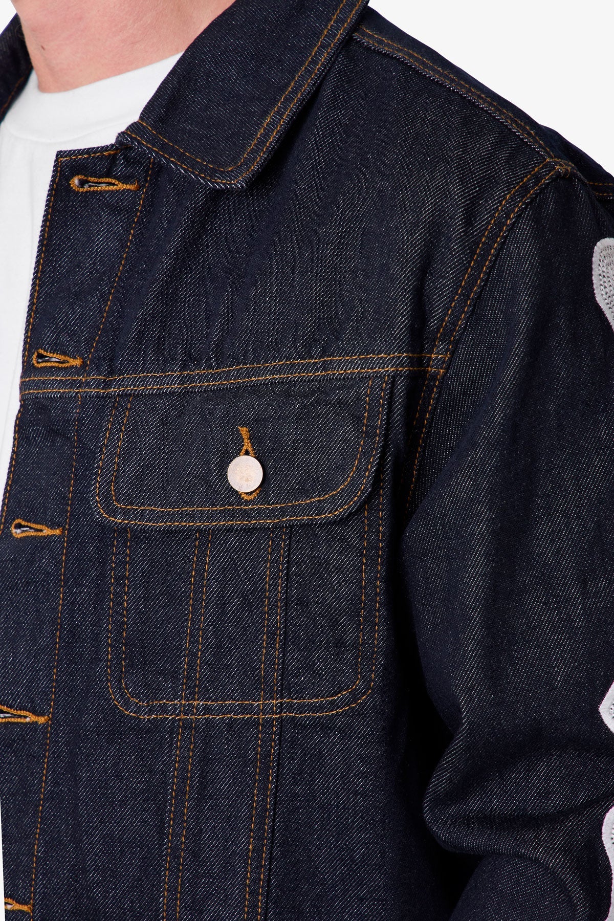 Raw Skeleton Trucker Jacket - Rinsed Indigo