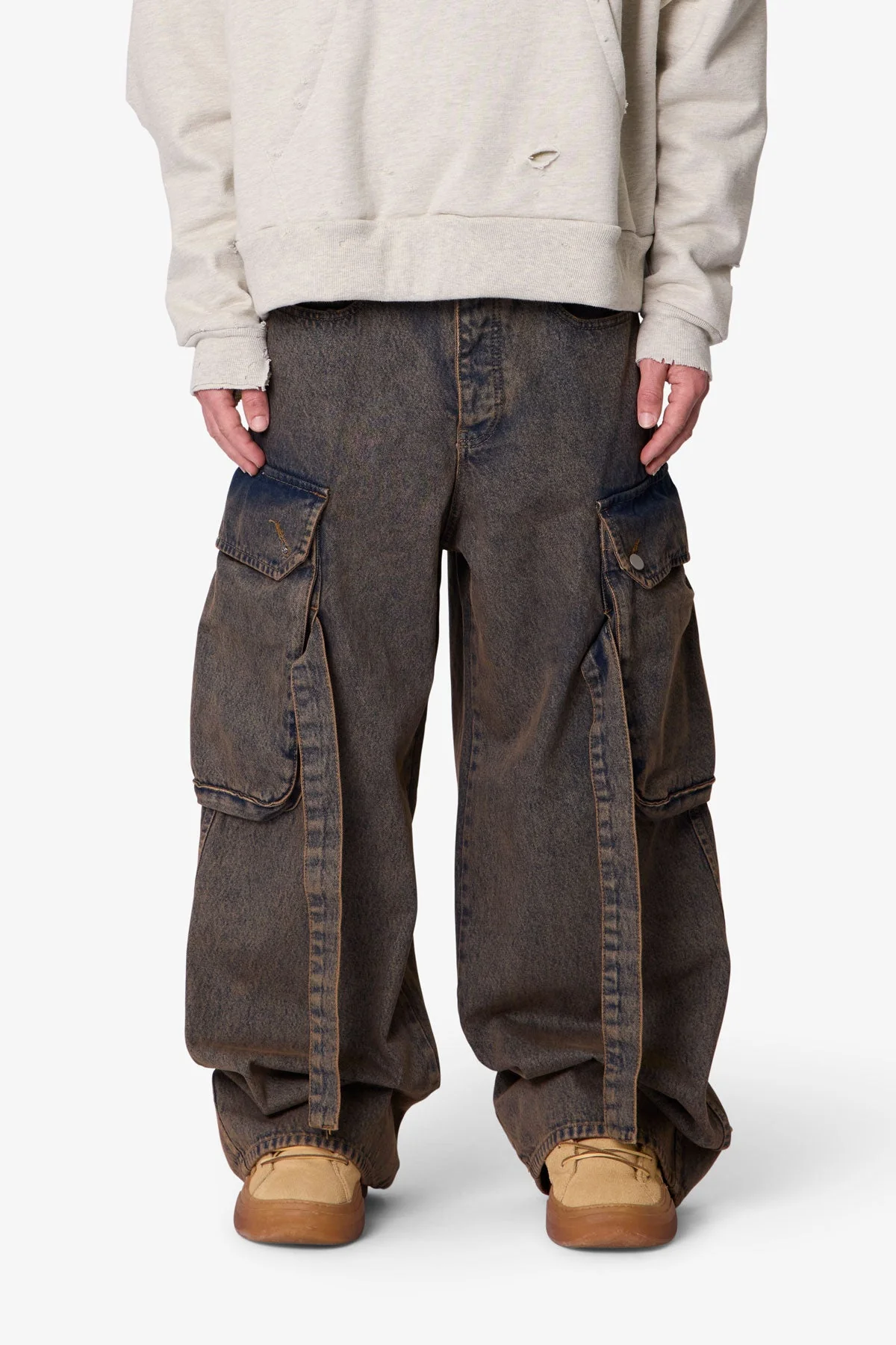 Washed Cargo Pants - Washed Brown