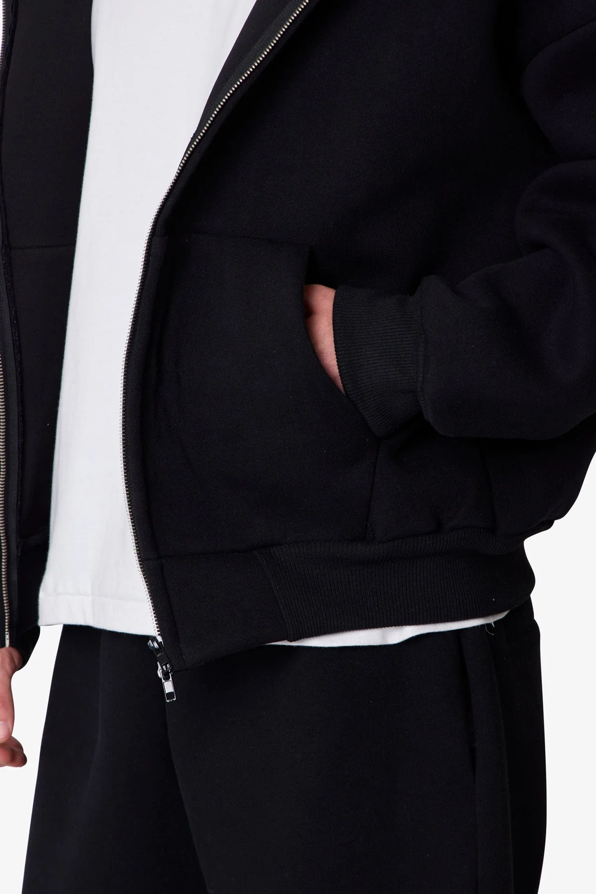 Stiff Lounge Zip Up Hoodie - Black