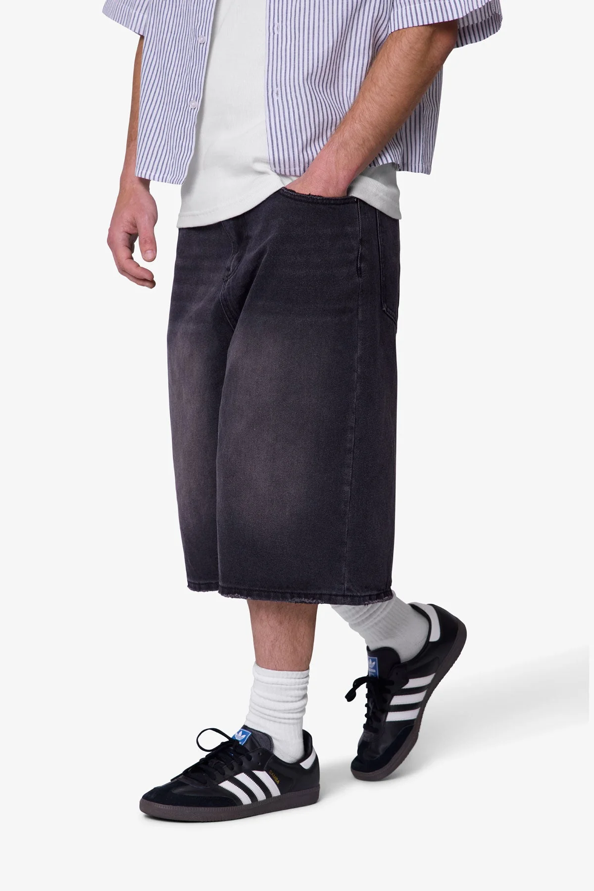 Ultra Baggy Denim Shorts - Black