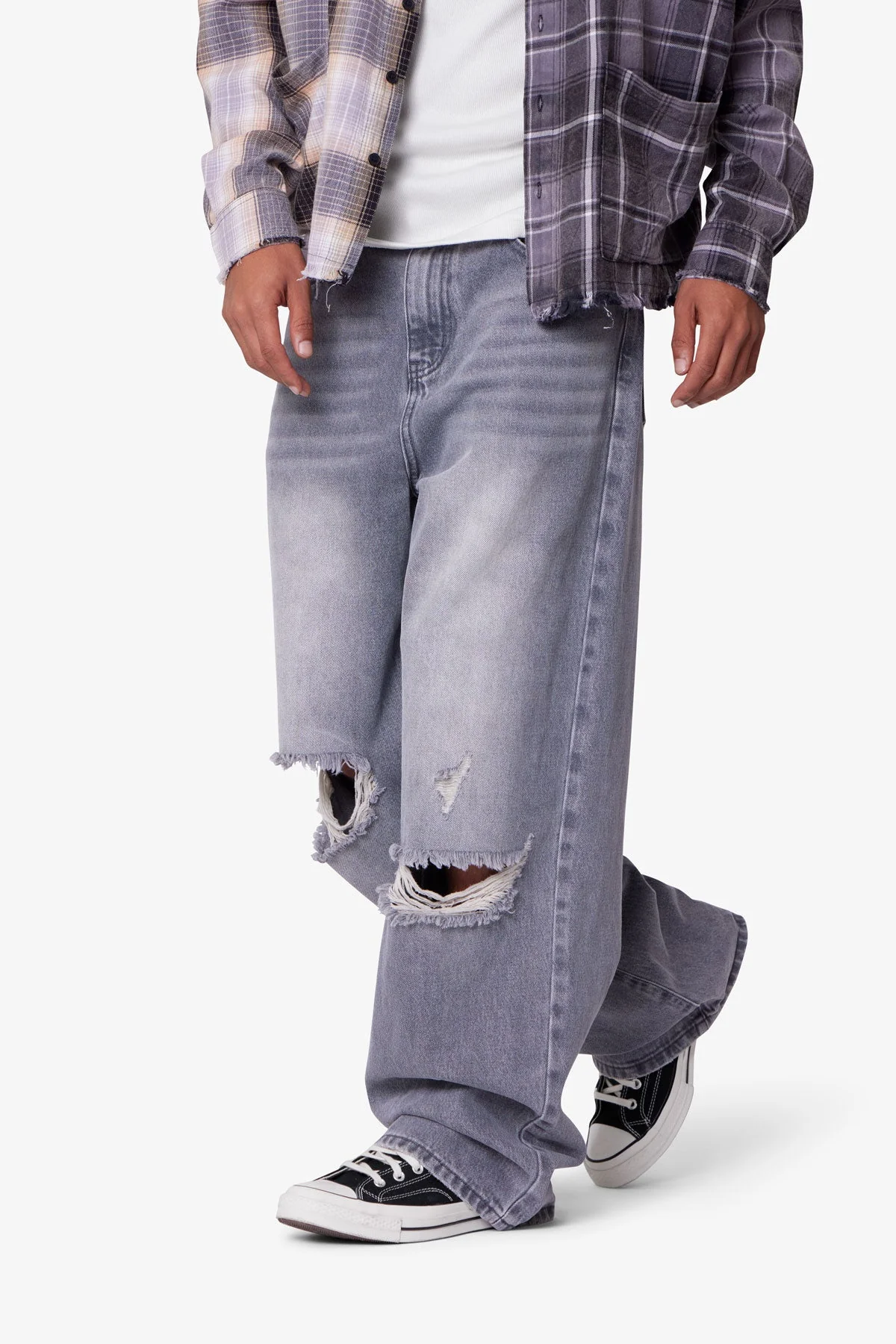 Ultra Baggy Blowout Denim - Washed Grey