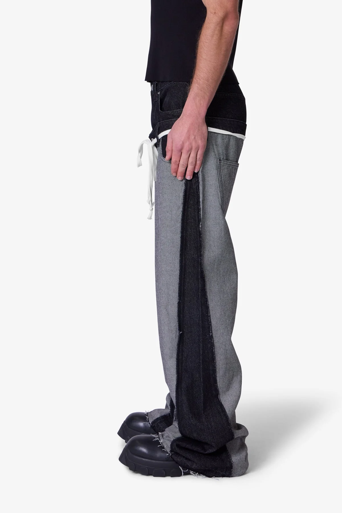 Inside Out Slip off Denim - Washed Black