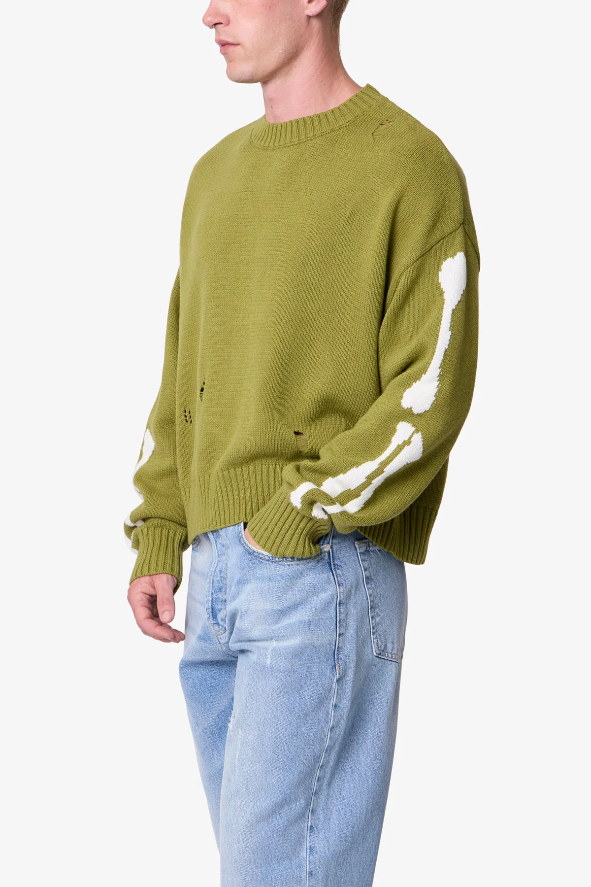 Skeleton Knit Sweater - Moss