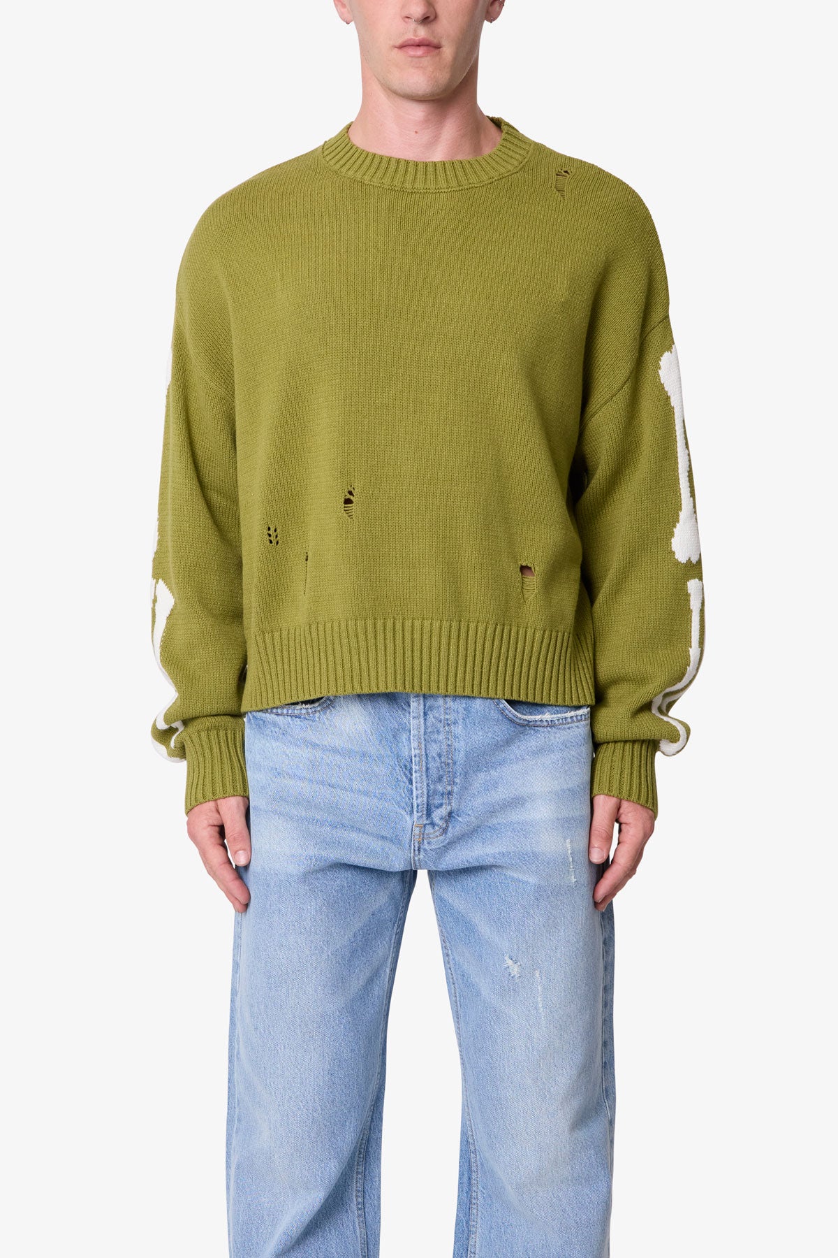 Skeleton Knit Sweater - Moss