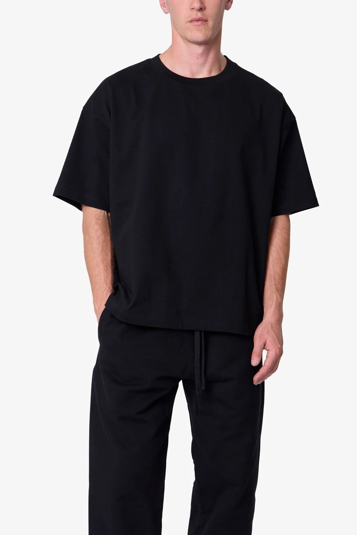 Heavy Basic Boxy Tee - Black