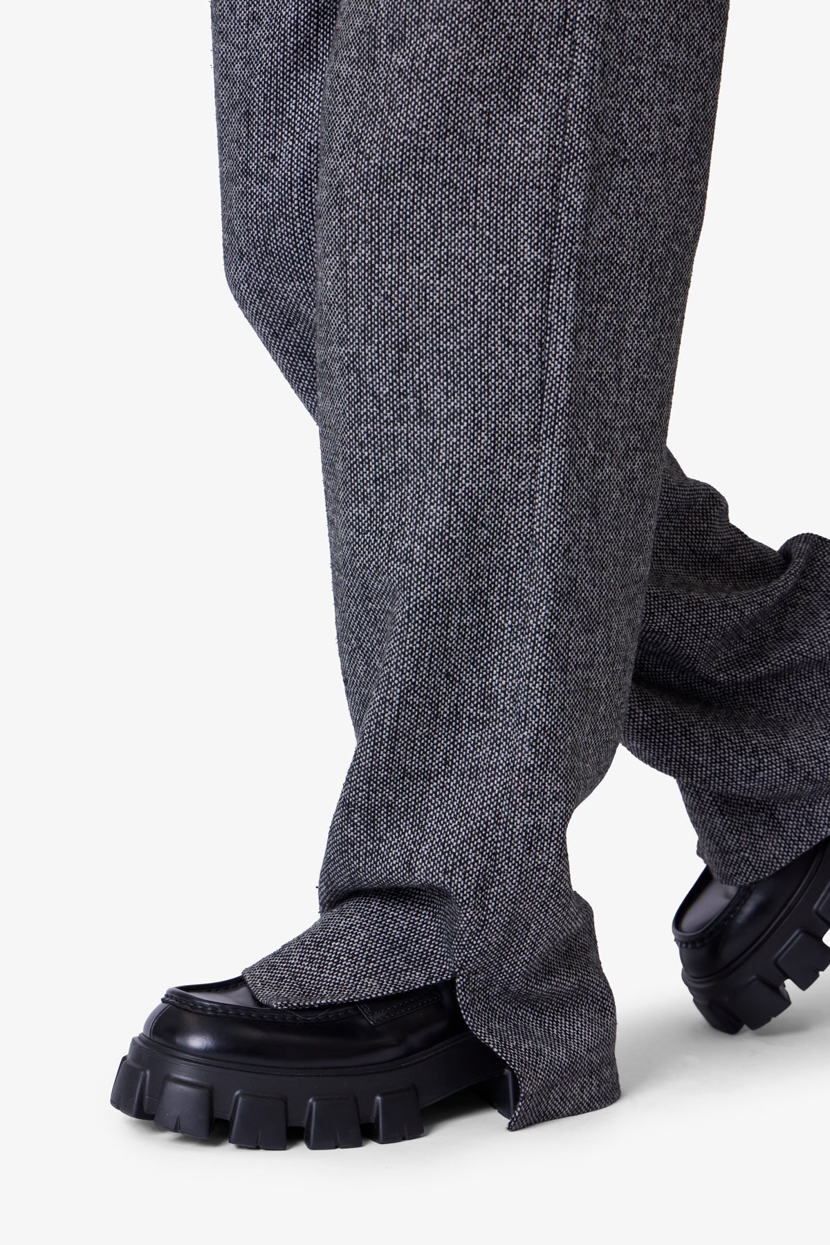 Tweed Trouser Pants - Black/Grey