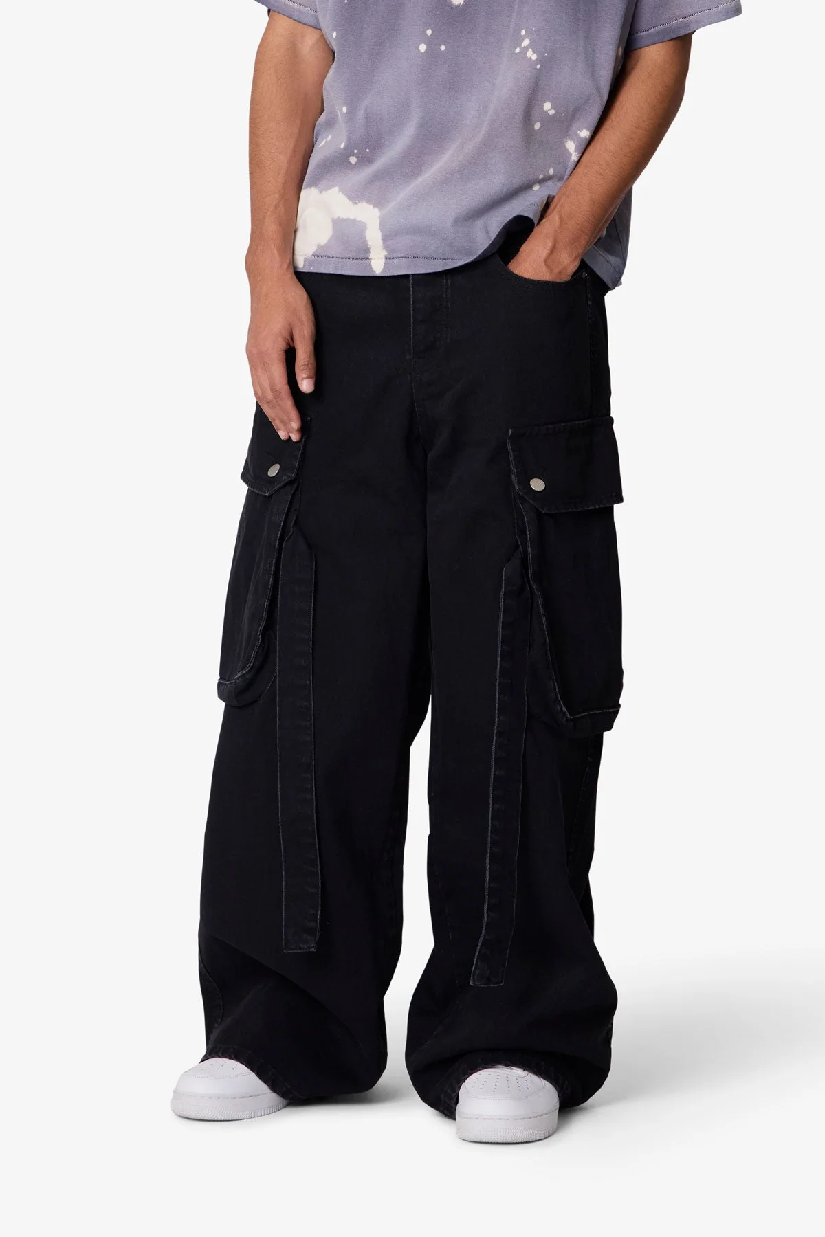Washed Cargo Pants - Washed Black