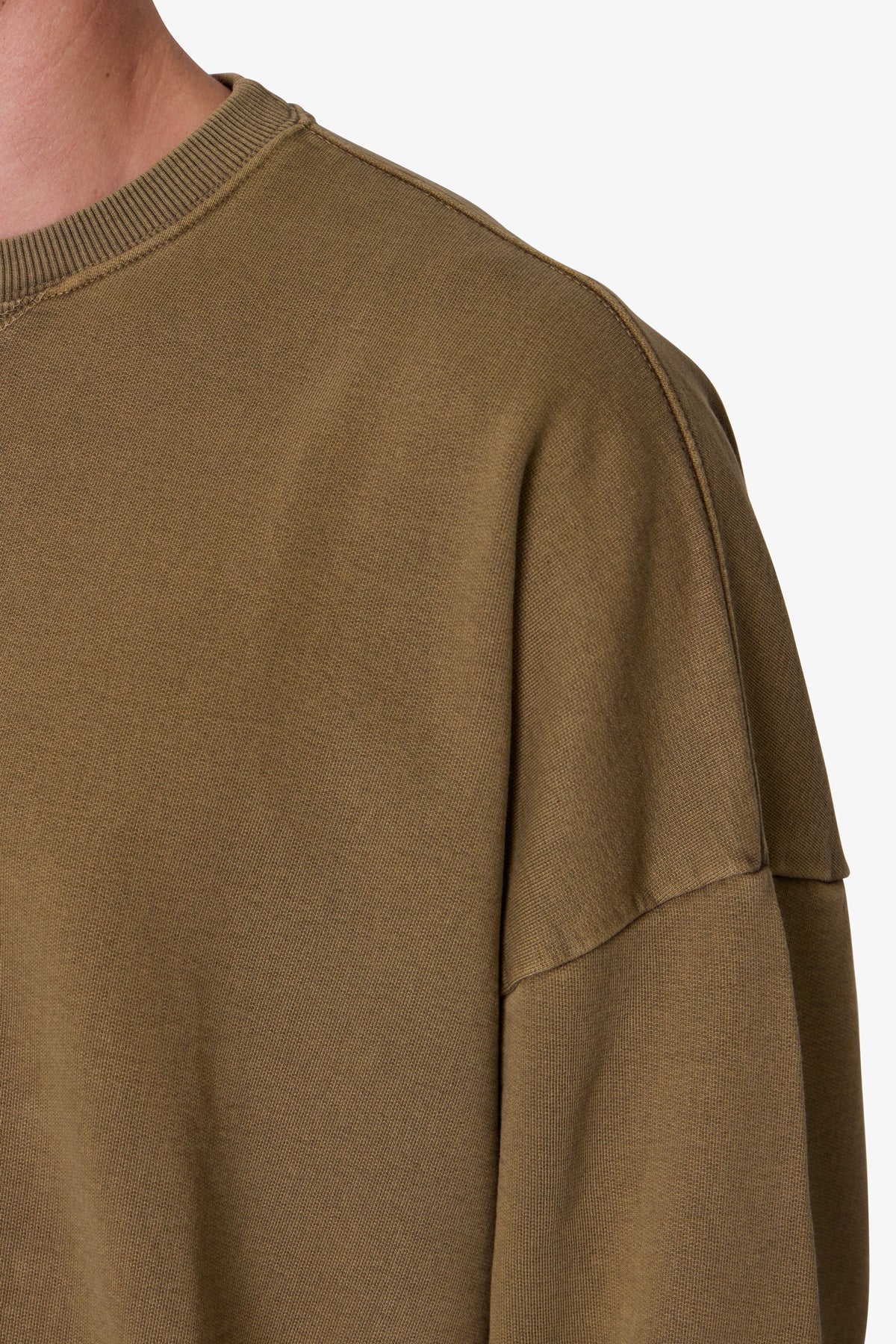 Cropped Crewneck - Washed Earth