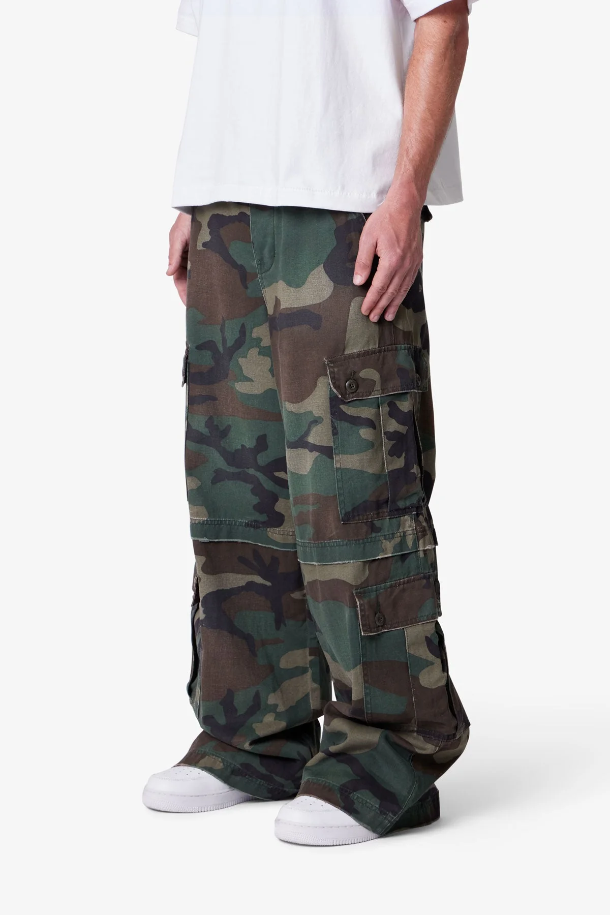 Baggy Rave Cargo Pants - Camo