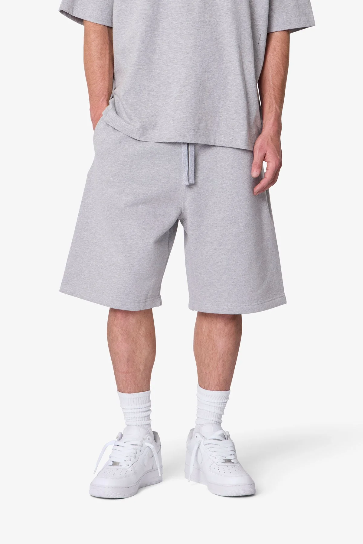 Heavy Basic Sweatshorts - Marled Grey