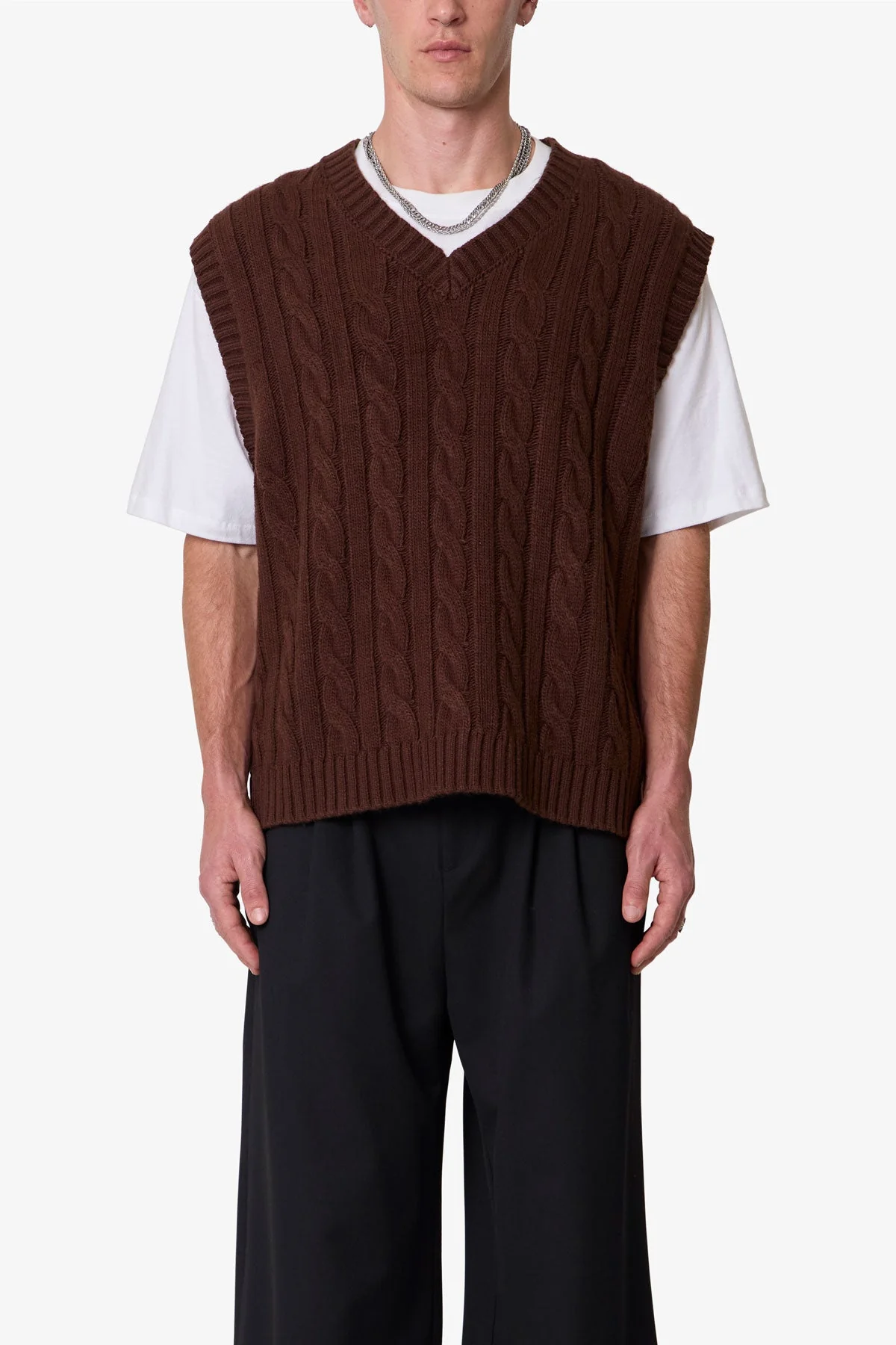 Knit Vest - Brown